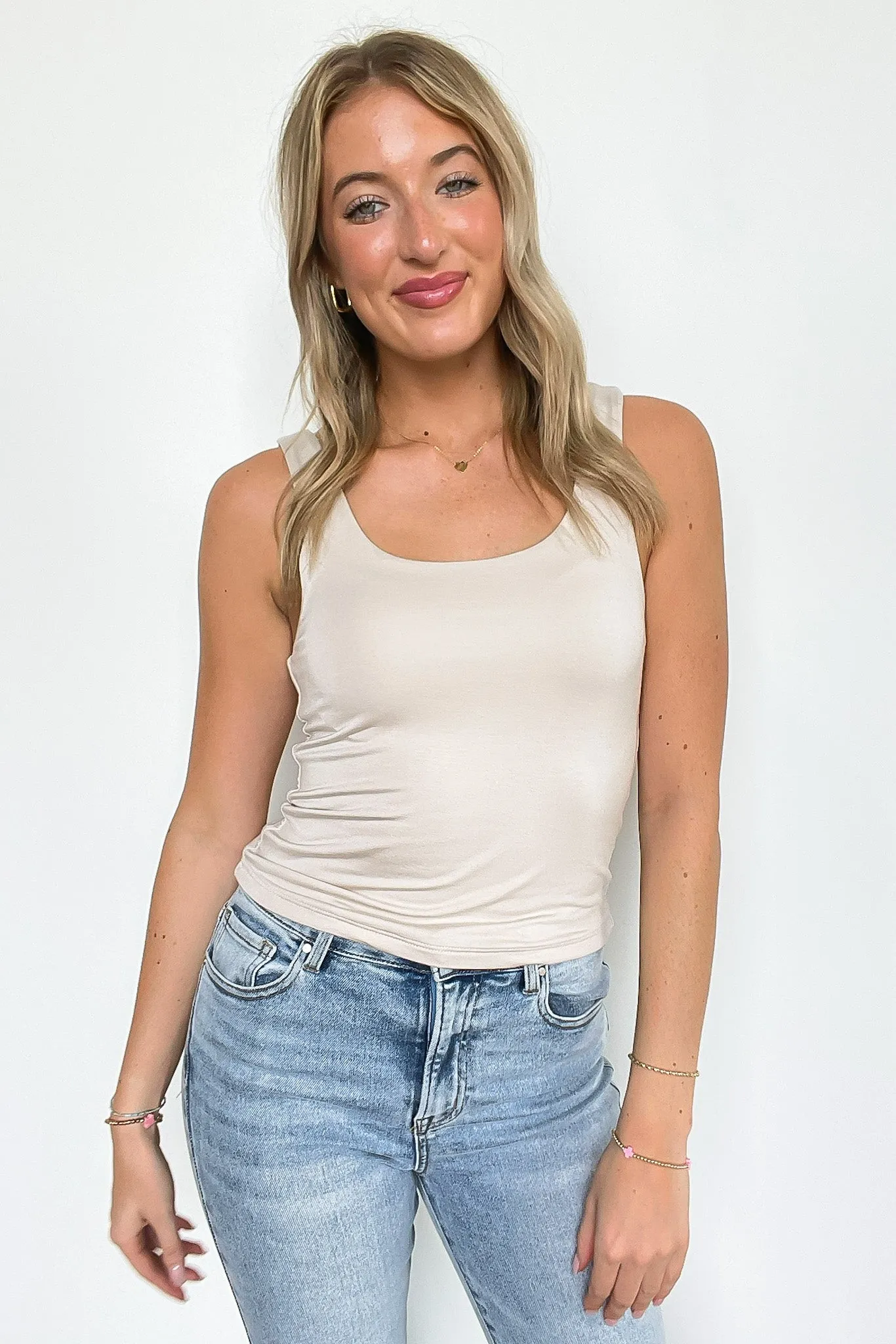 Nicola Double Layer Round Neck Tank Top