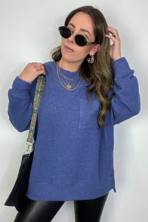 Noellie Brushed Melange Knit Pocket Pullover