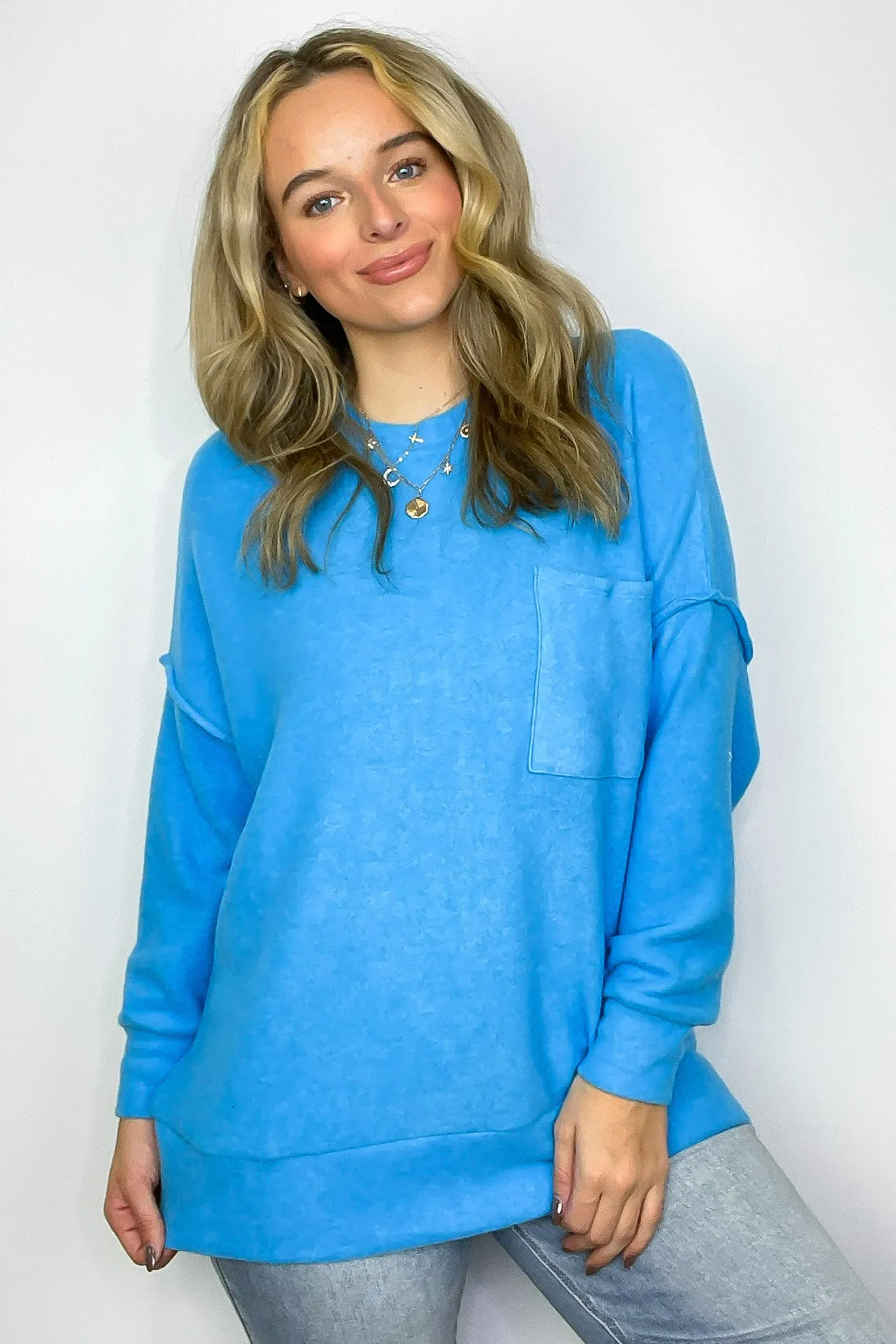 Noellie Brushed Melange Knit Pocket Pullover