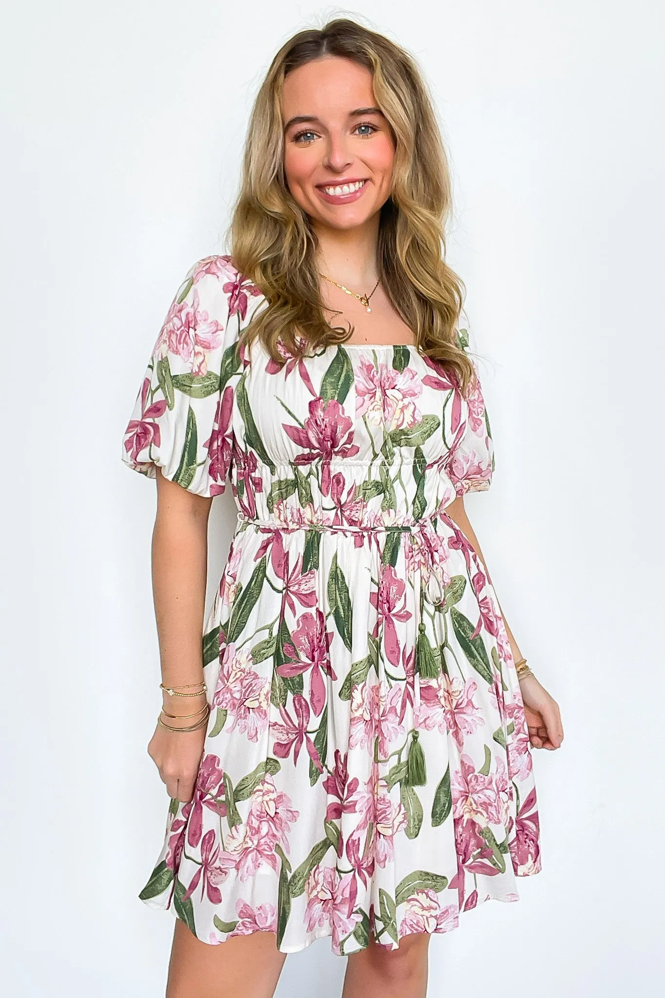 Notorious Refinement Floral Puff Sleeve Dress