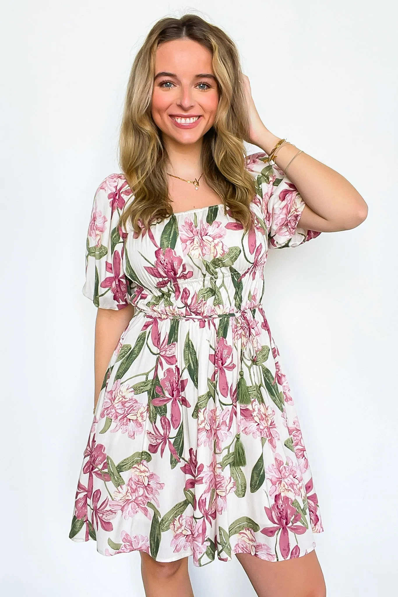 Notorious Refinement Floral Puff Sleeve Dress
