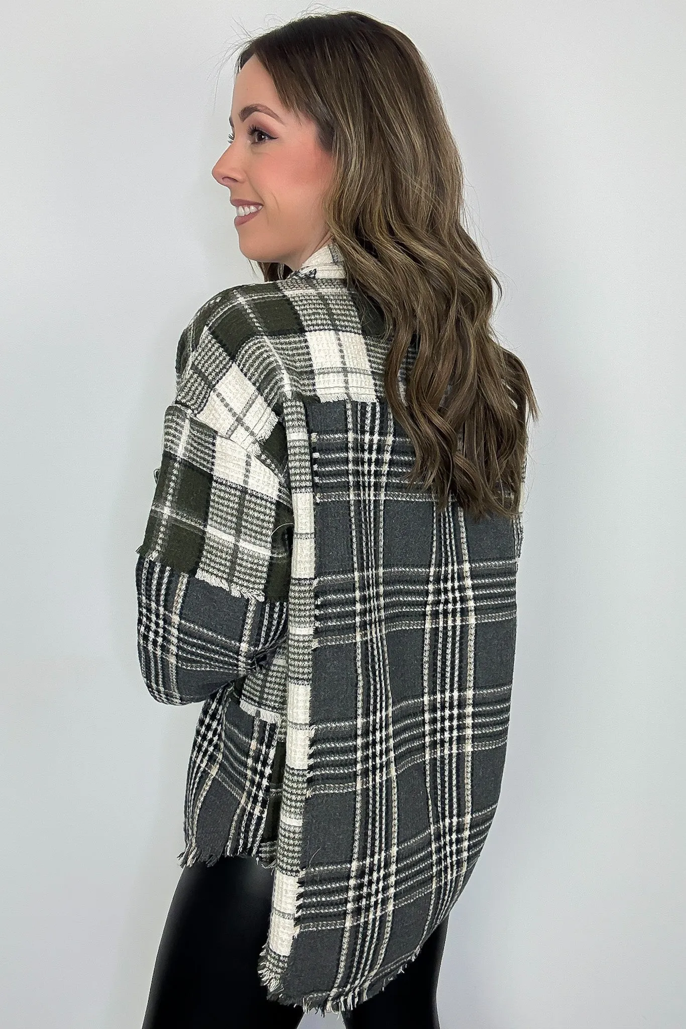 Notoriously Cool Mixed Plaid Oversized Shacket