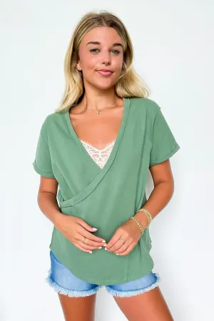 Novah Surplice Wrap Top