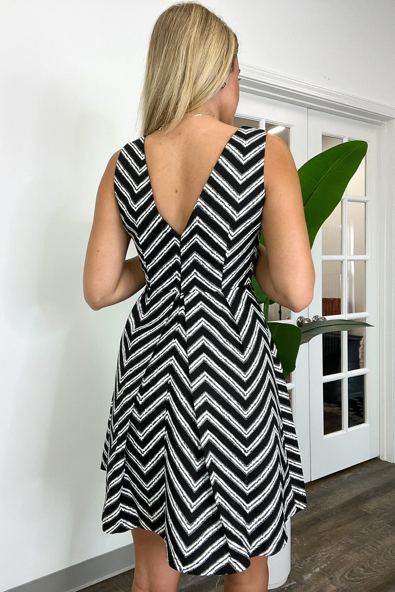 Nylie Chevron Fit and Flare Dress - FINAL SALE