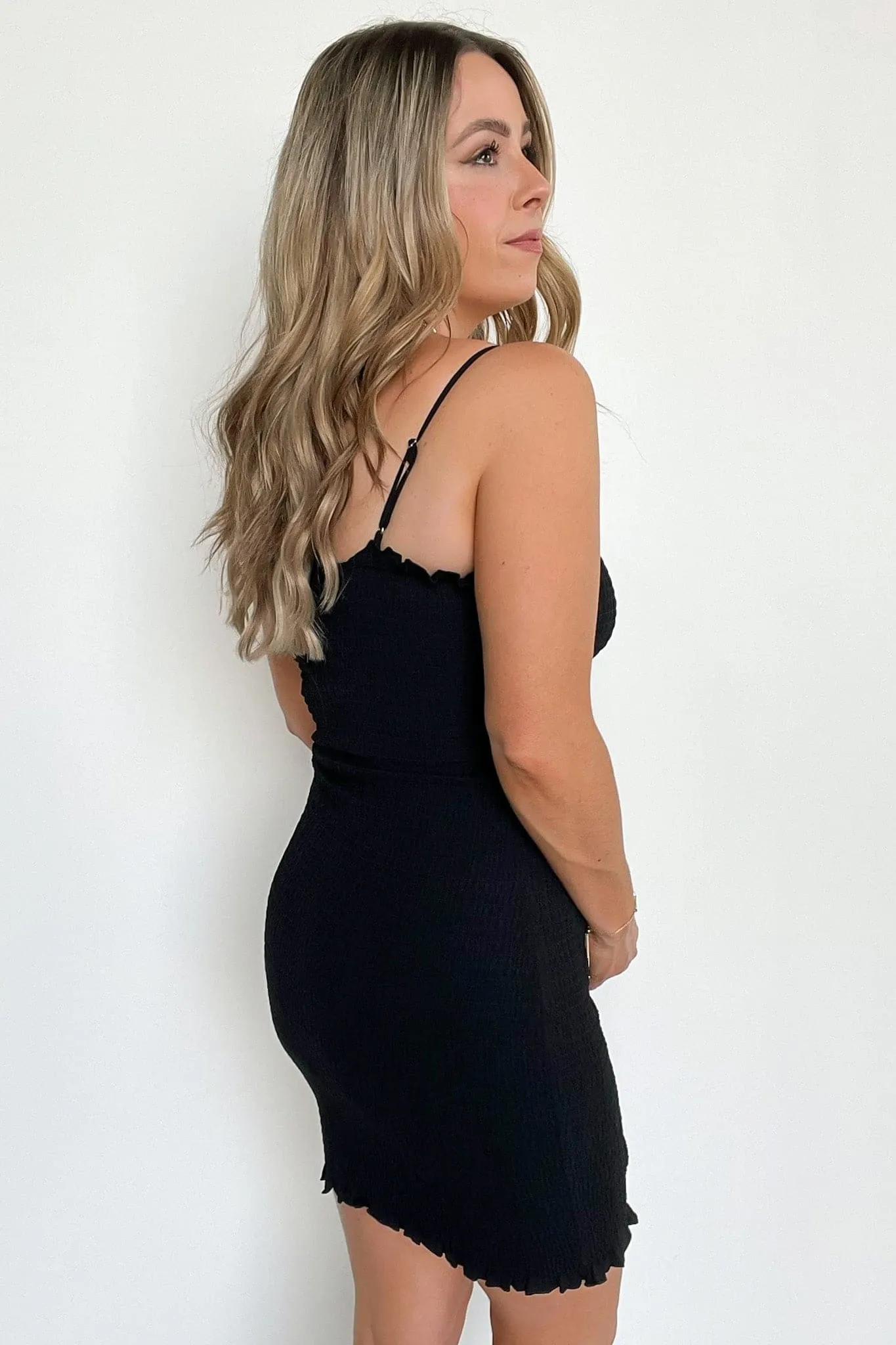 Past Daydream Smocked Ruched Ruffle Dress - FINAL SALE