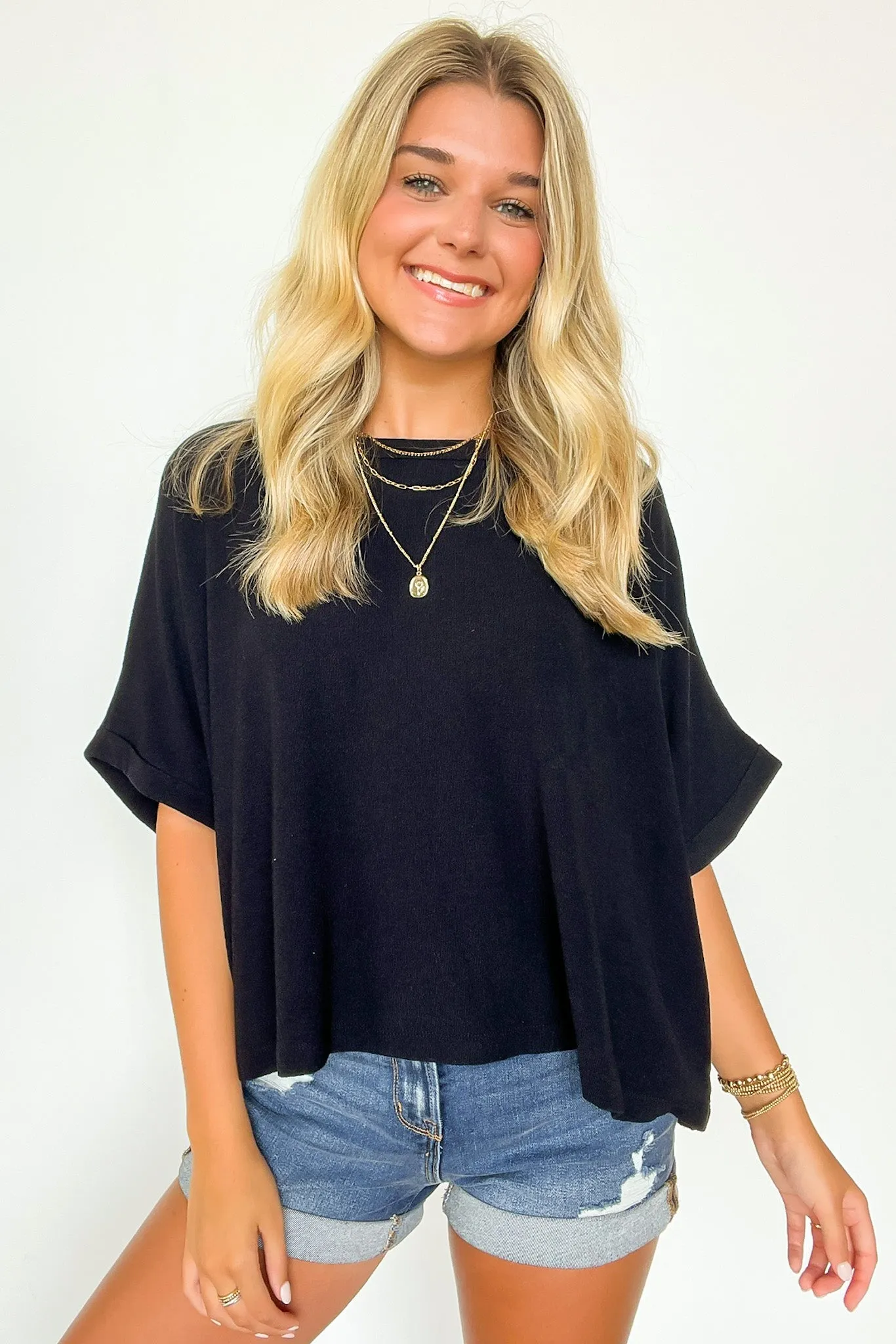 Paula Relaxed Cuffed Sleeve Top - FINAL SALE