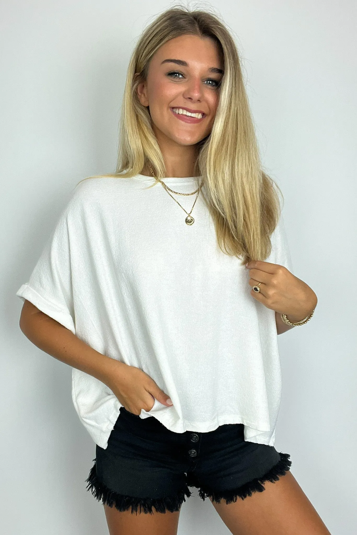 Paula Relaxed Cuffed Sleeve Top - FINAL SALE