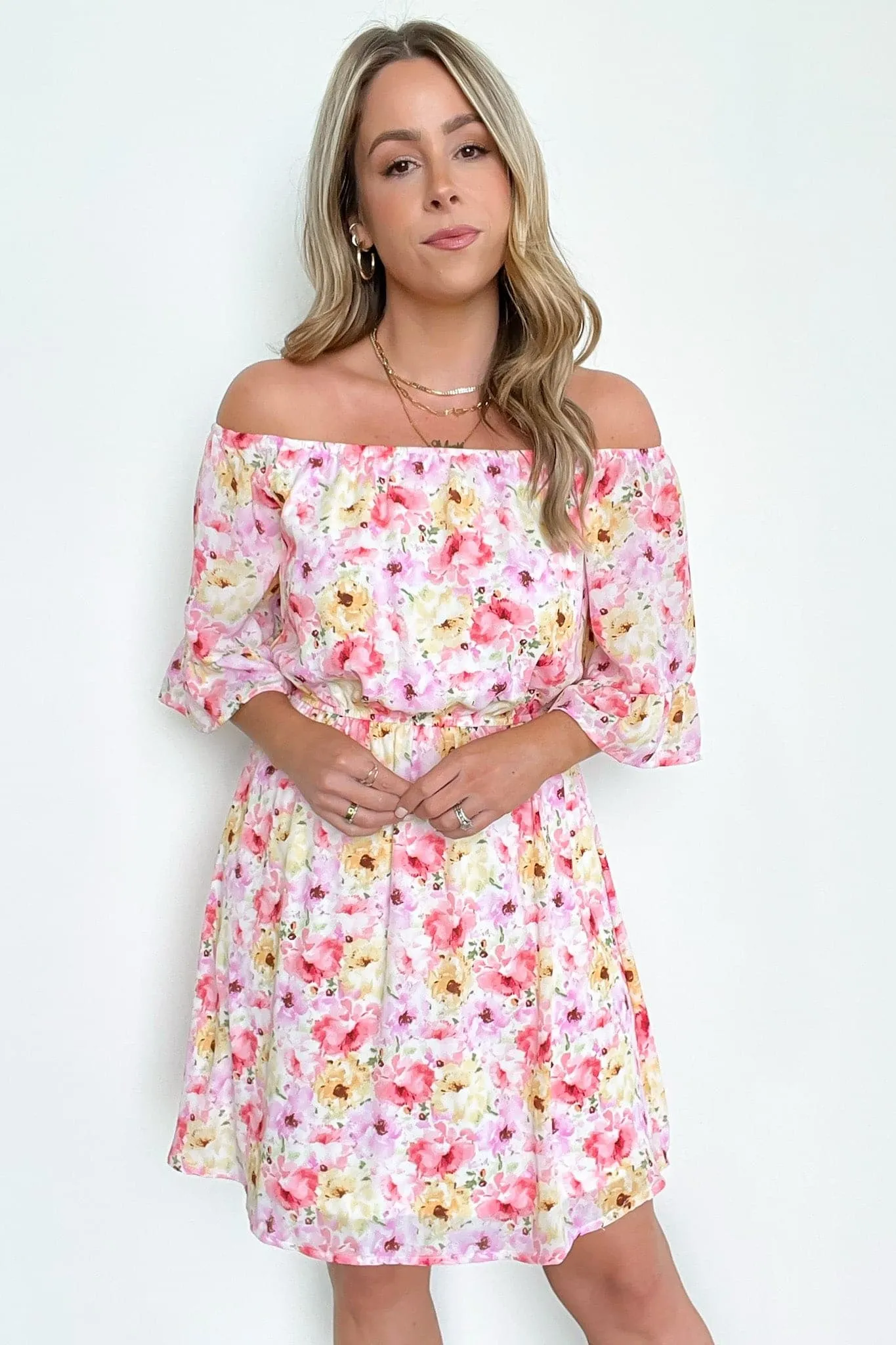 Perfect Choice Floral Off Shoulder Ruffle Dress - FINAL SALE