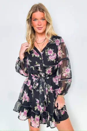 Perfect Concept Long Sleeve Floral Button Up Dress