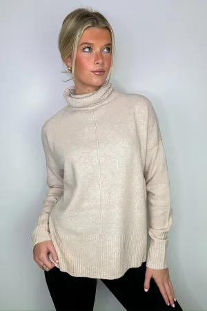 Perfect Coziness Turtleneck Front Seam Sweater