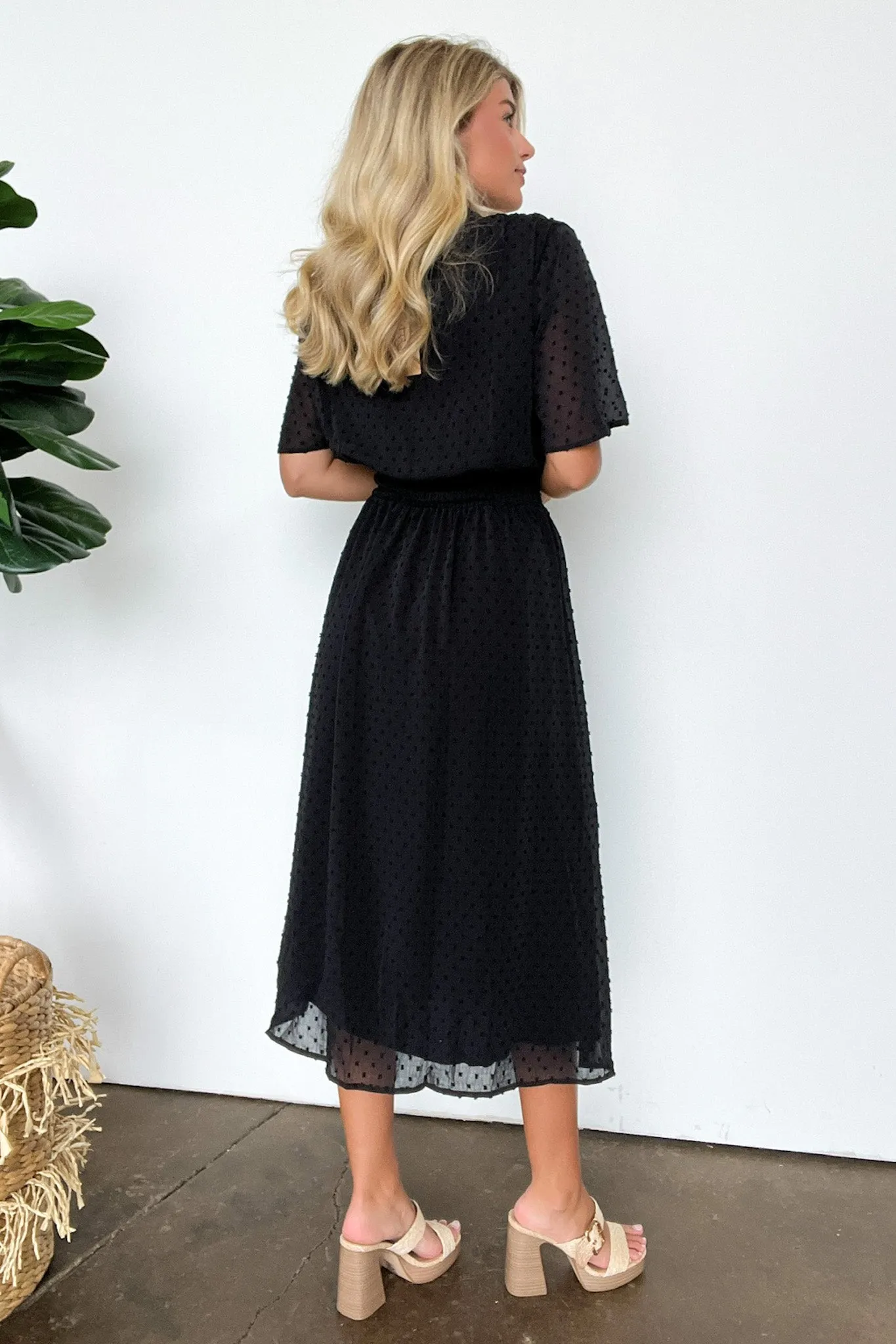 Perfect Destiny Button Up Swiss Dot Maxi Dress - FINAL SALE