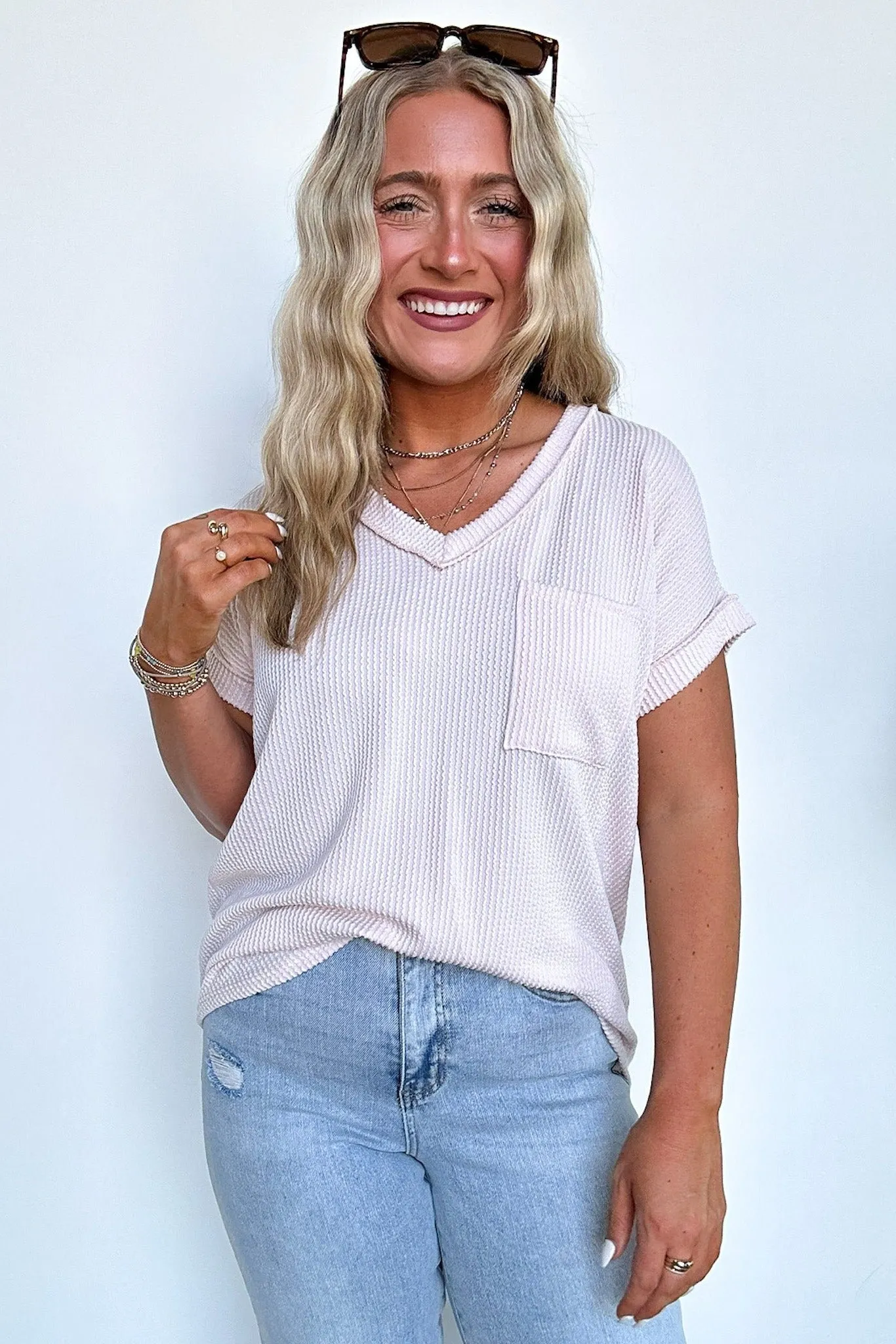 Perfect Essential V-Neck Dolman Pocket Top