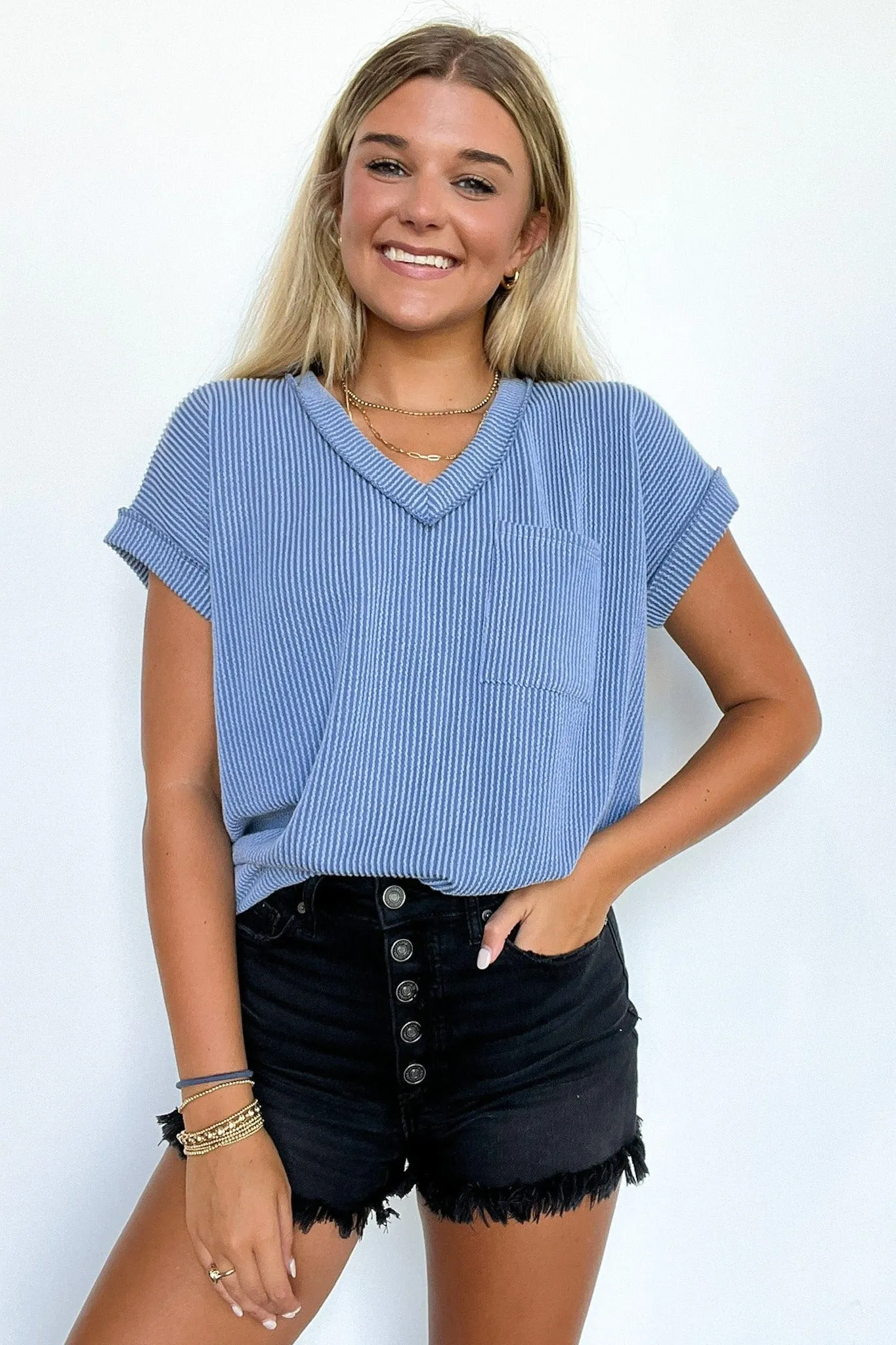 Perfect Essential V-Neck Dolman Pocket Top
