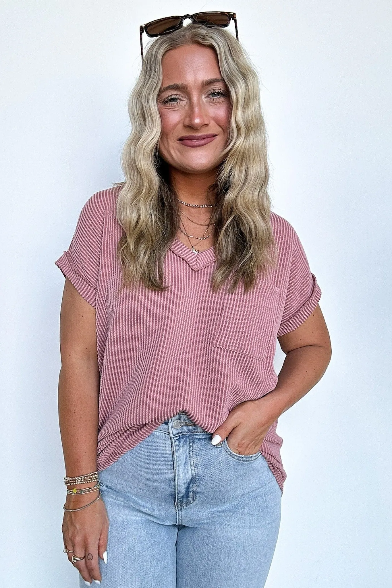 Perfect Essential V-Neck Dolman Pocket Top
