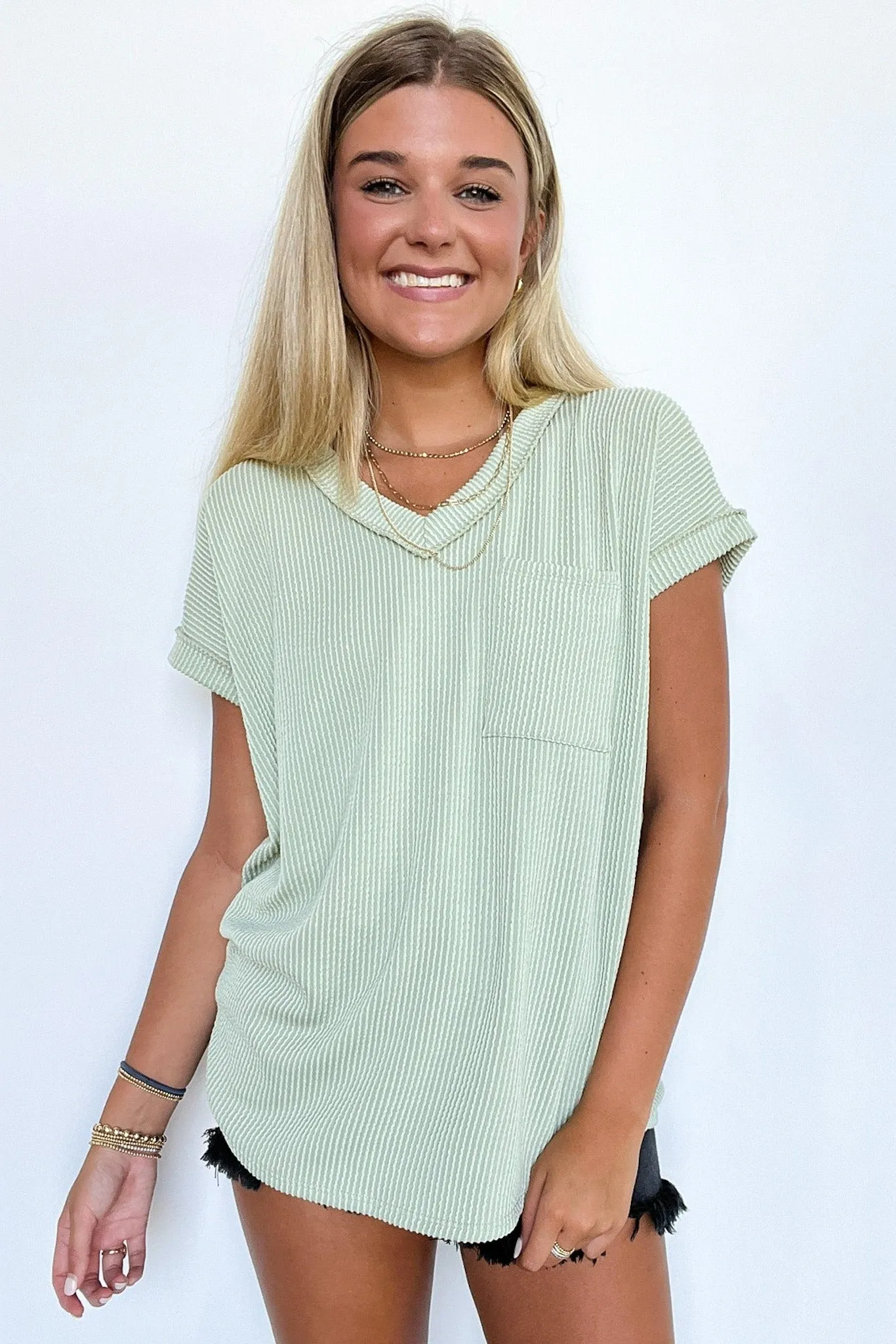 Perfect Essential V-Neck Dolman Pocket Top