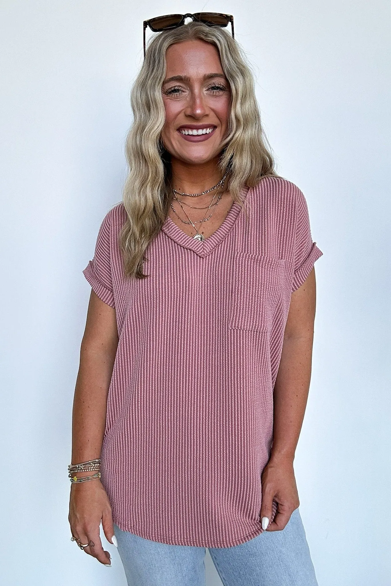 Perfect Essential V-Neck Dolman Pocket Top