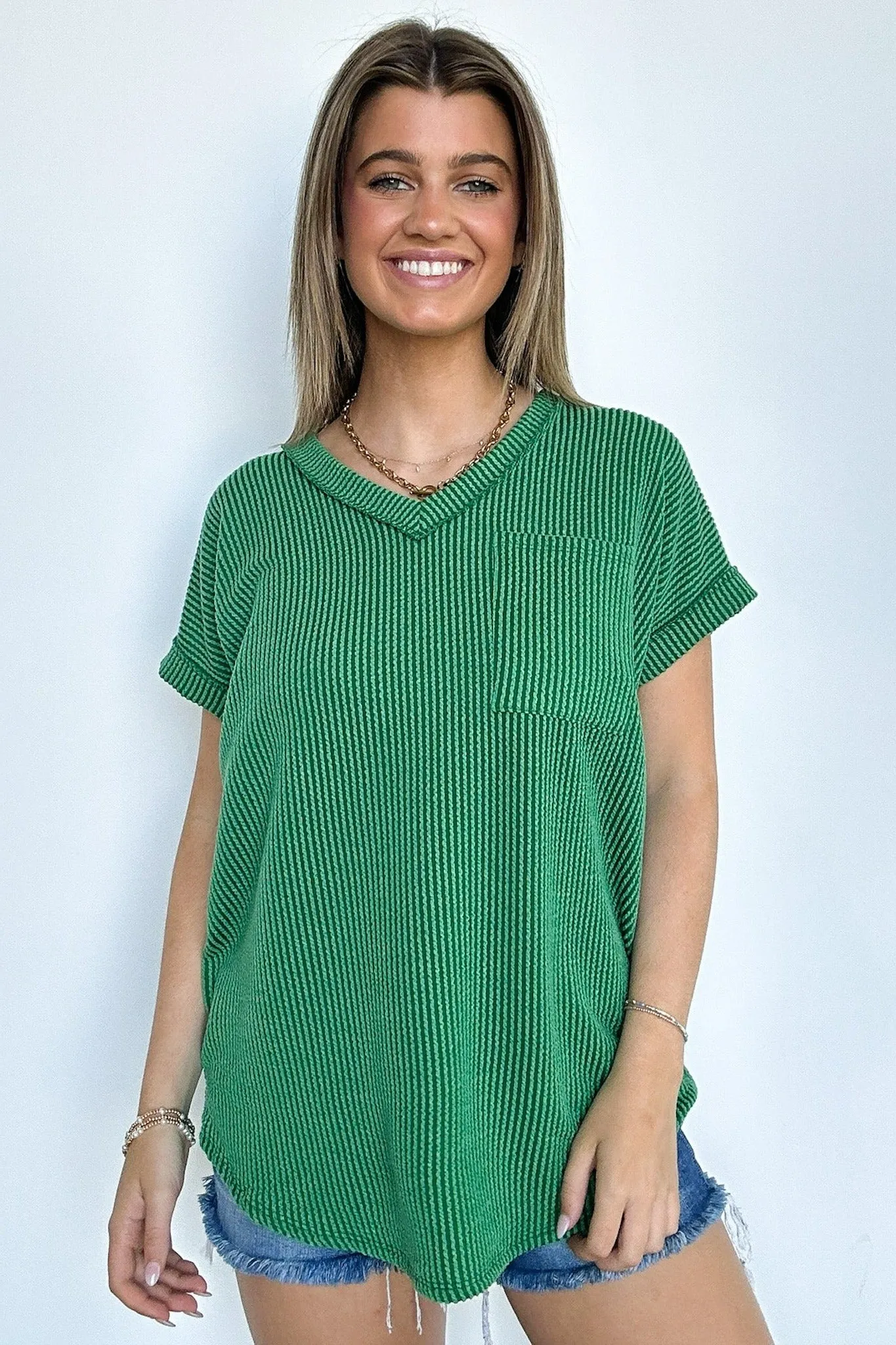 Perfect Essential V-Neck Dolman Pocket Top