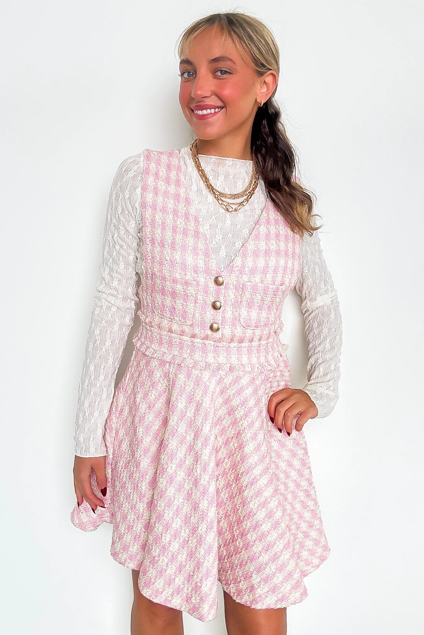 Perfect Plans Plaid Button Dress