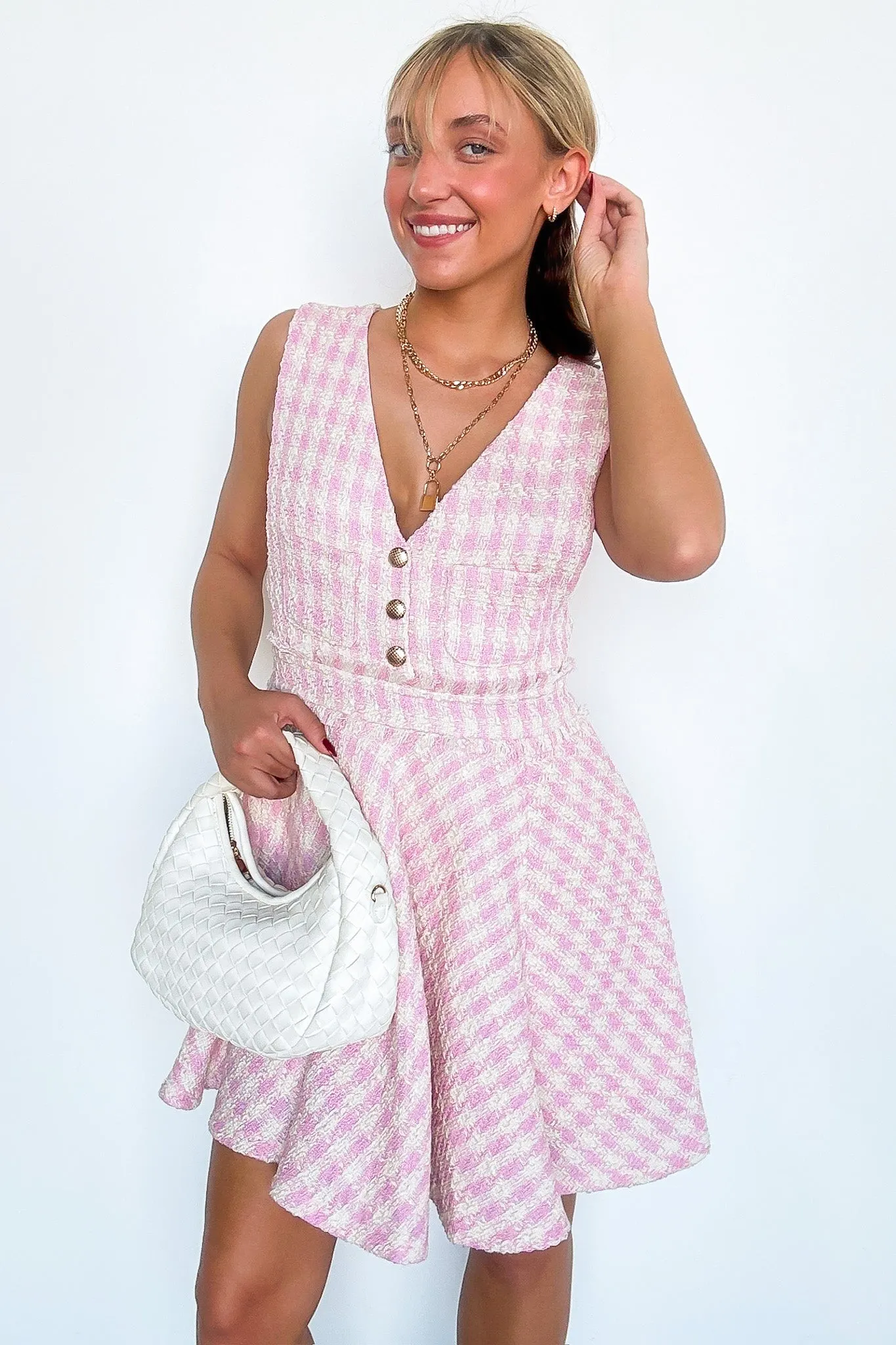 Perfect Plans Plaid Button Dress