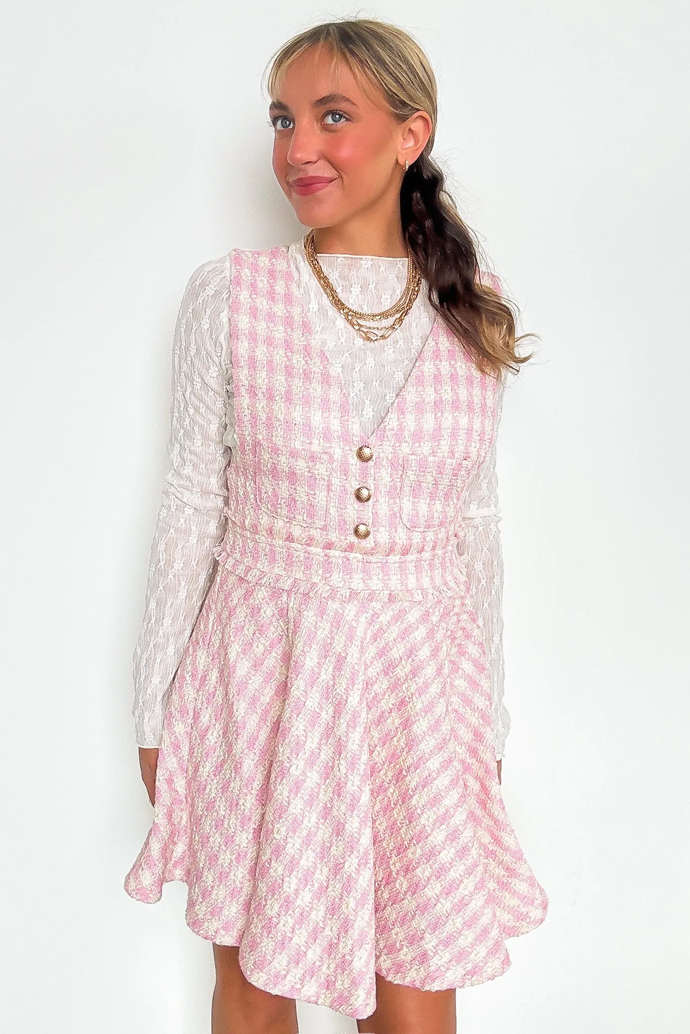 Perfect Plans Plaid Button Dress