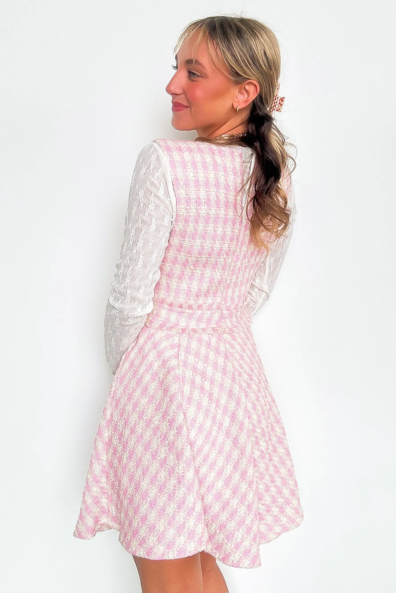 Perfect Plans Plaid Button Dress