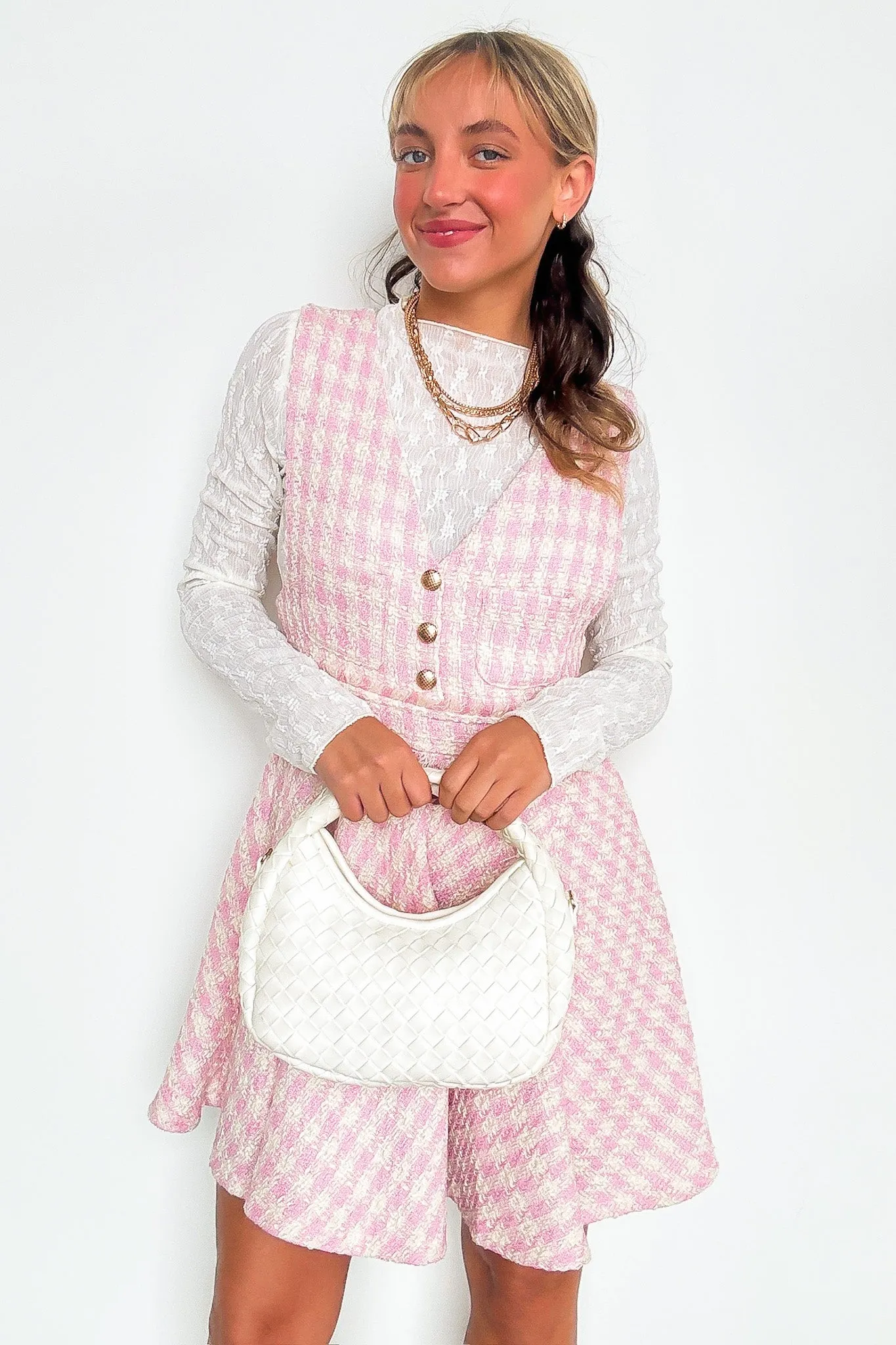 Perfect Plans Plaid Button Dress