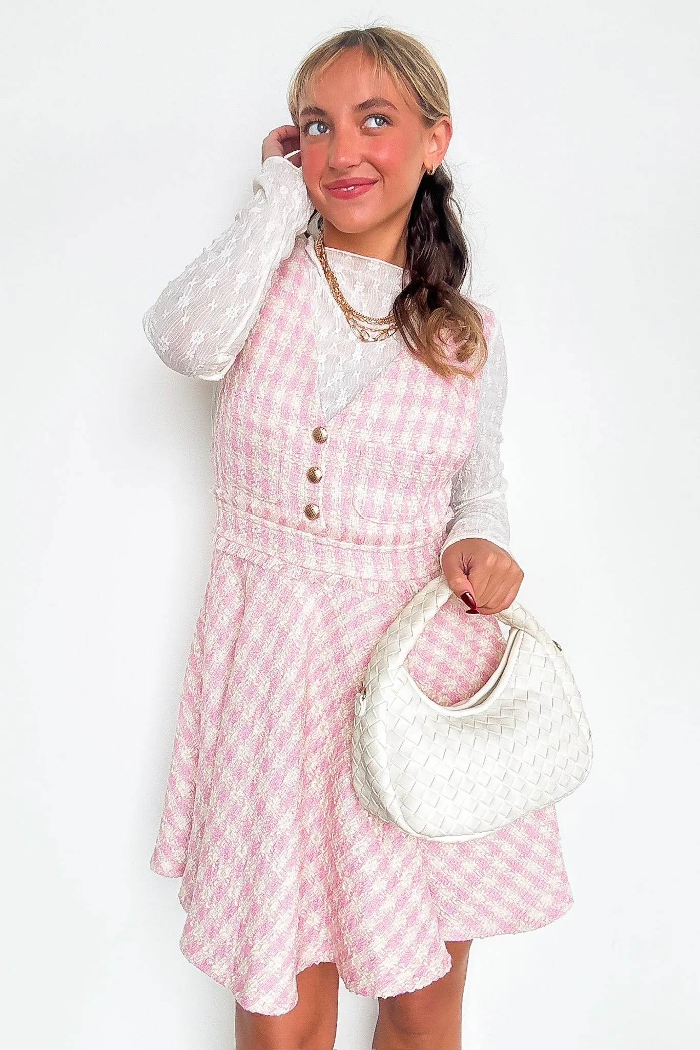Perfect Plans Plaid Button Dress