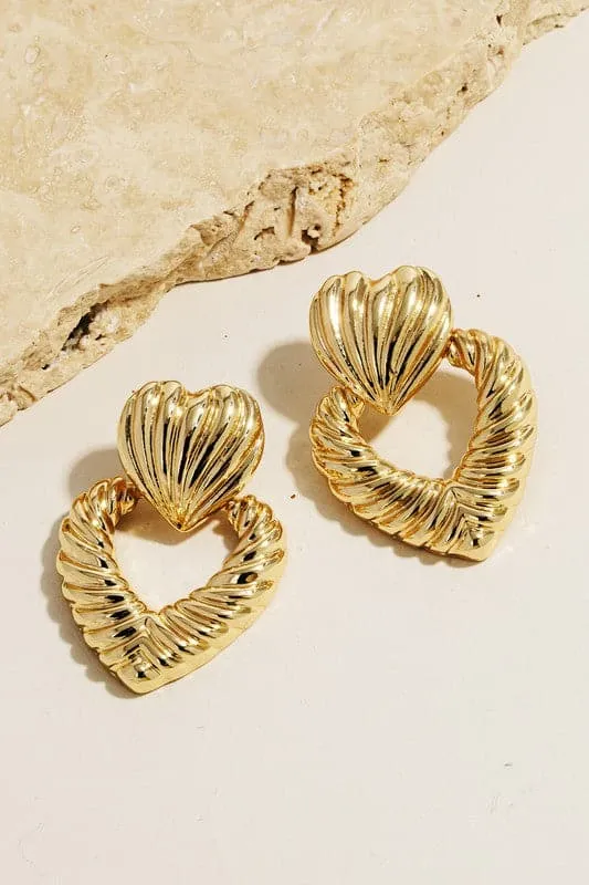 Perfectly Finished Heart Drop Earrings