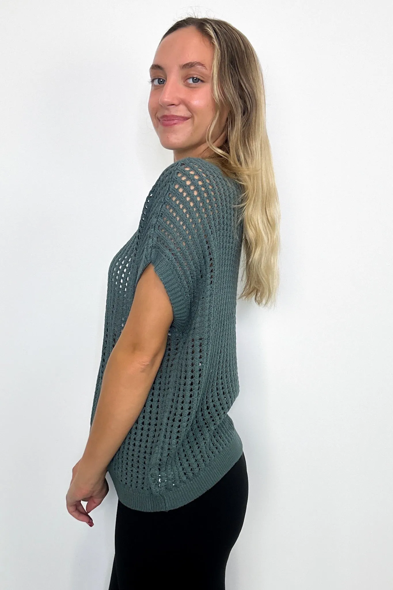 Phoebe Viscose Crochet Knit Top - FINAL SALE