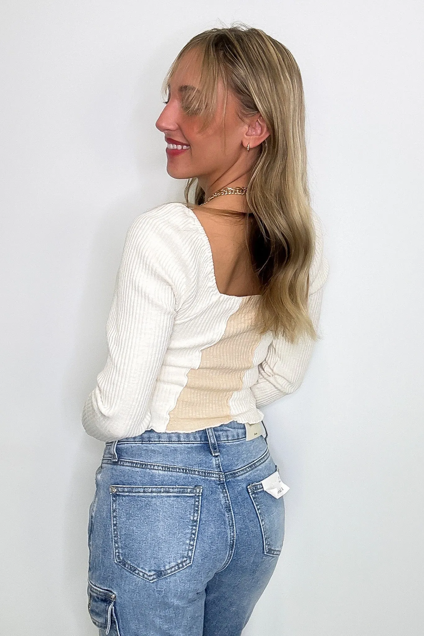 Posh Impression Merrow Color Block Knit Top