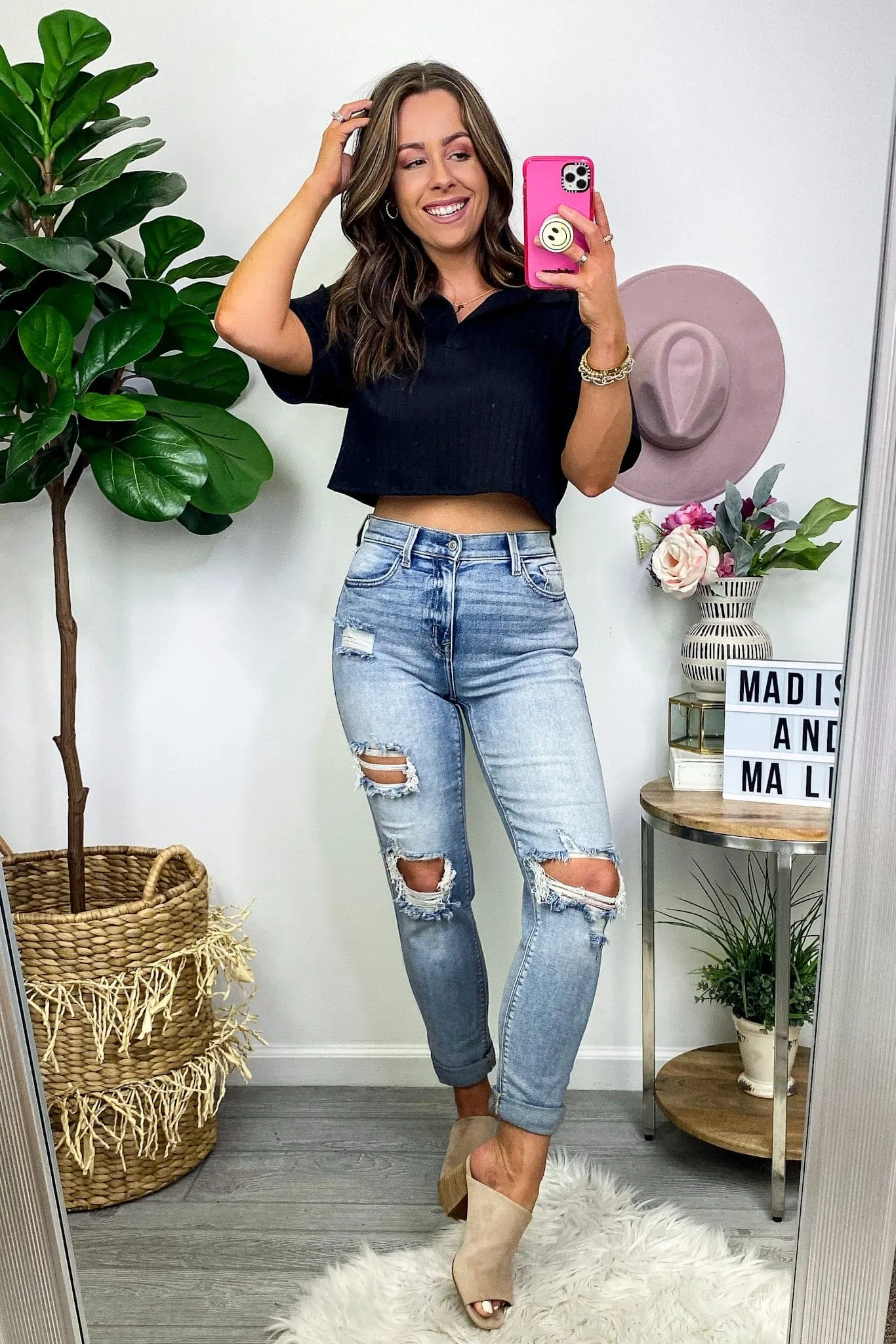 Practice Makes Perfect Distressed Boyfriend Jeans - FINAL SALE