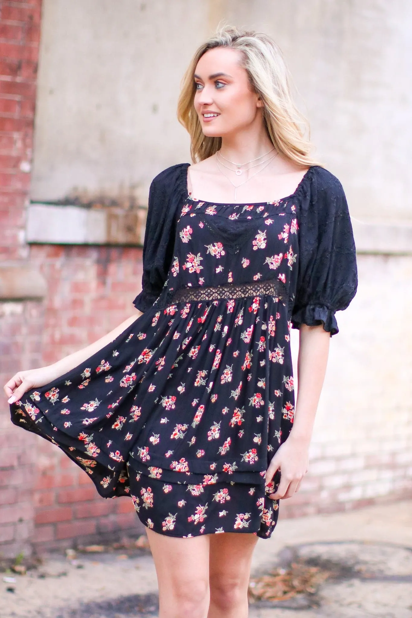 Praise Floral Embroidered Dress - FINAL SALE