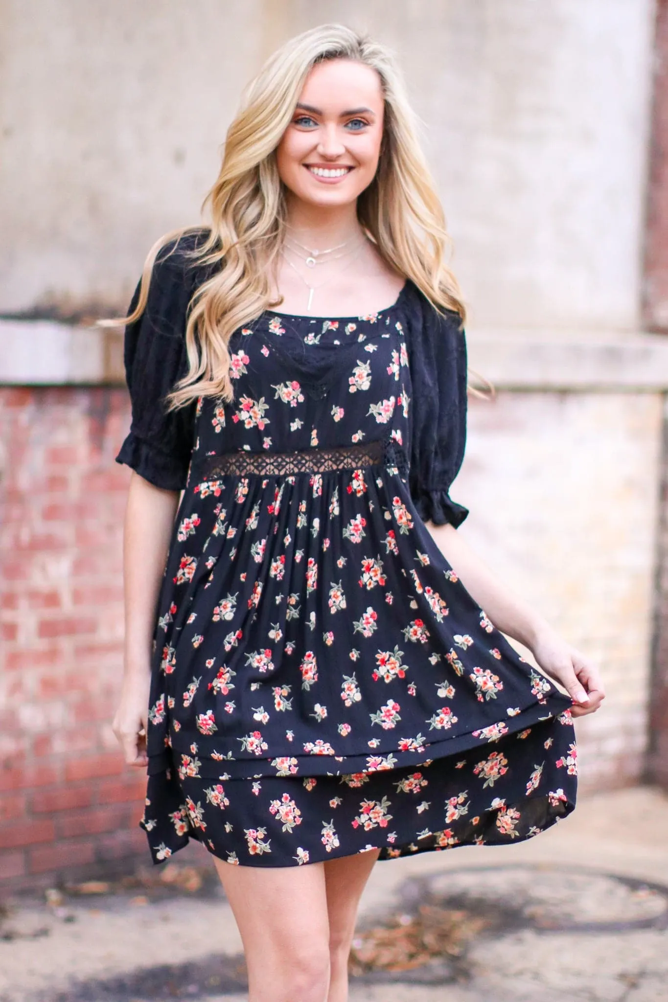 Praise Floral Embroidered Dress - FINAL SALE
