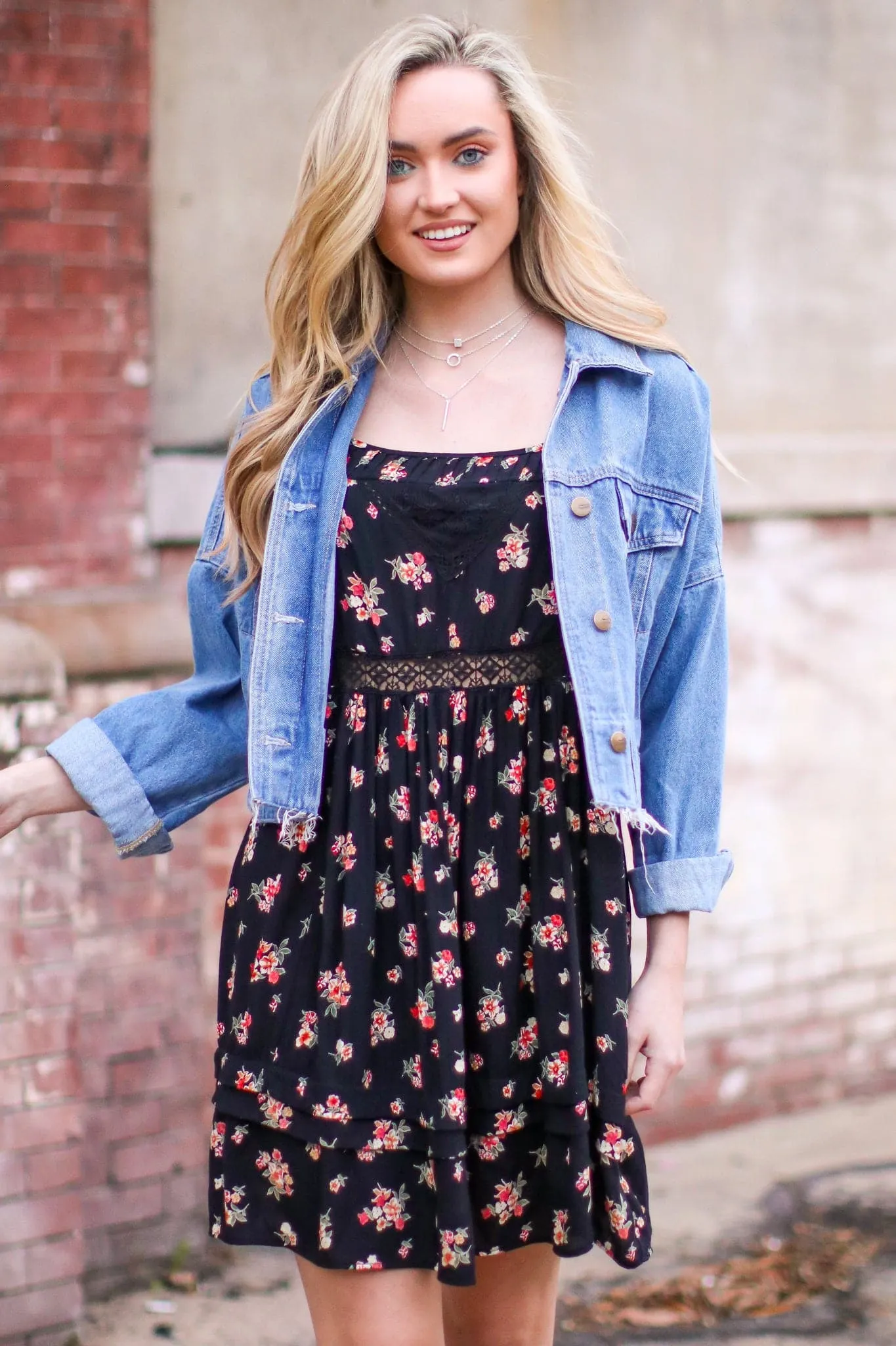 Praise Floral Embroidered Dress - FINAL SALE