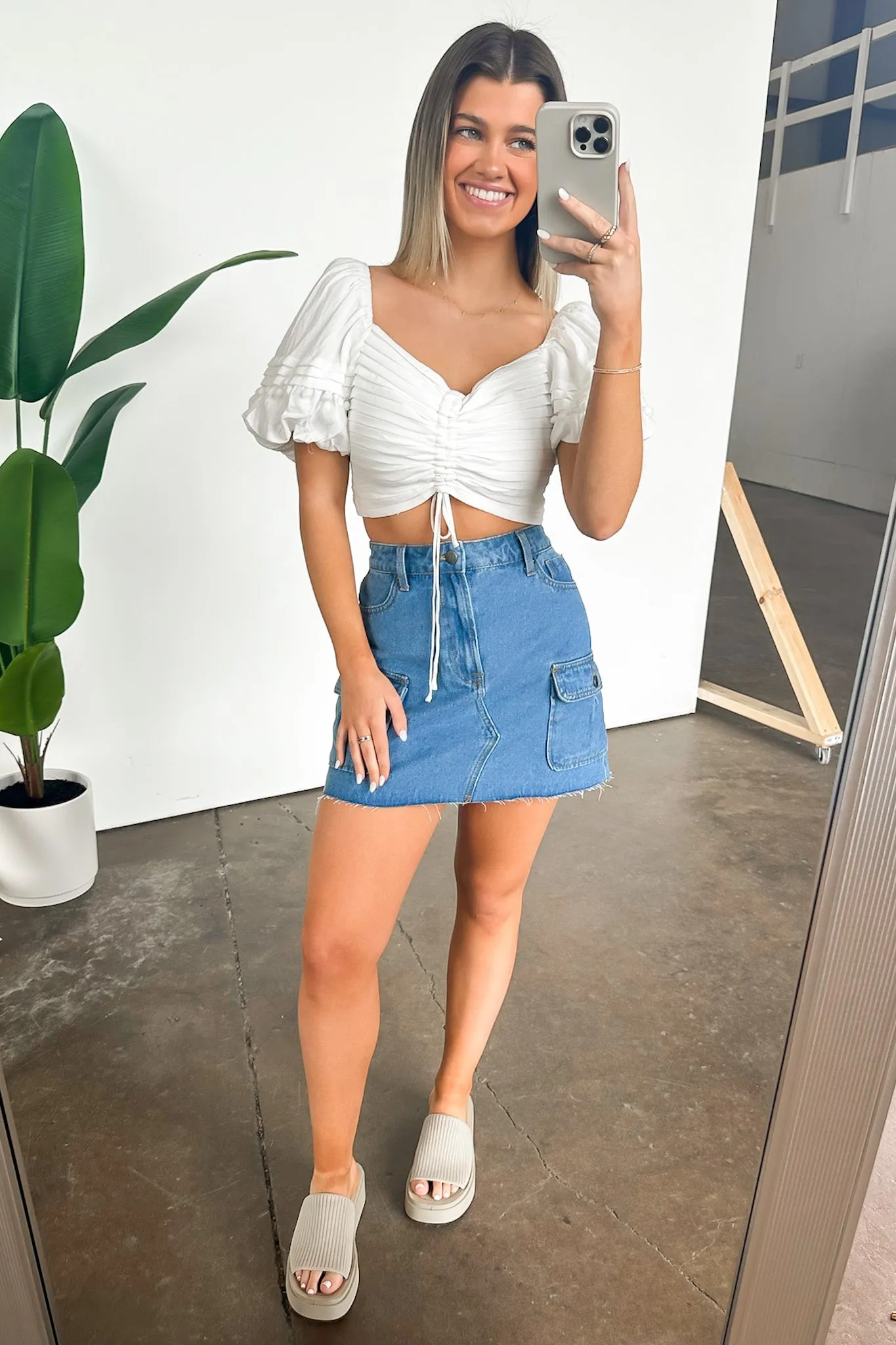 Precious Disposition Puff Sleeve Ruched Top - FINAL SALE