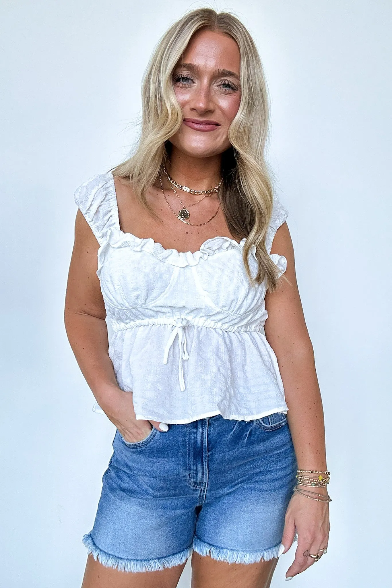 Precious Perspective Ruffle Peplum Top - FINAL SALE