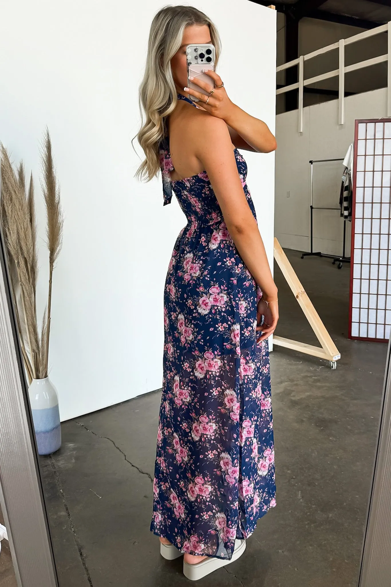 Pretty Demeanor Floral Halter Maxi Dress - FINAL SALE
