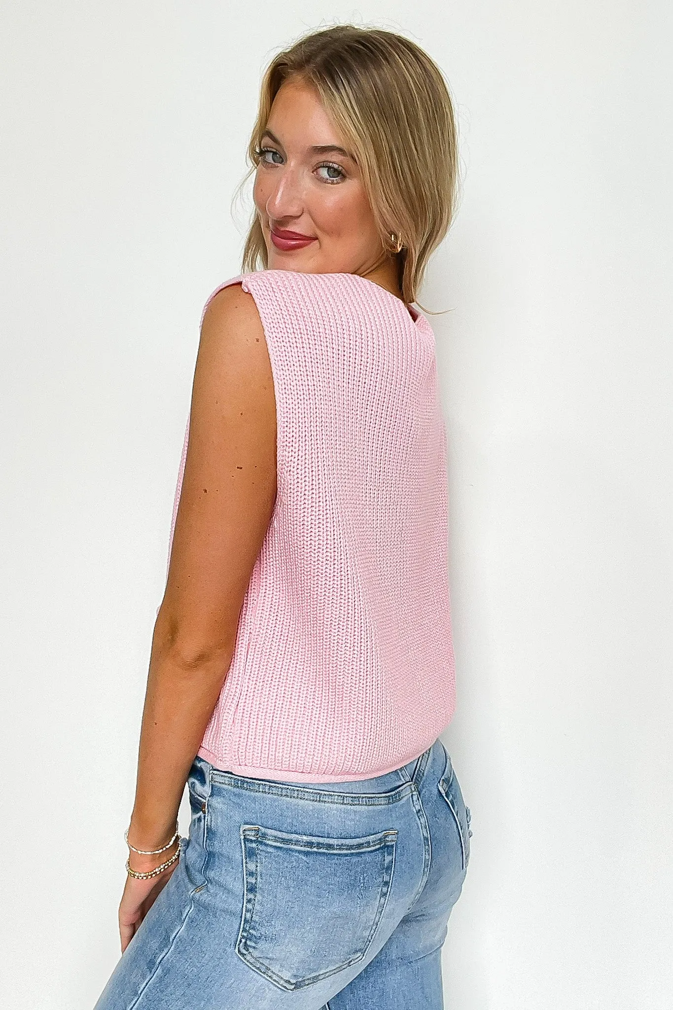 Pretty in Prep Button Down Pocket Knit Vest