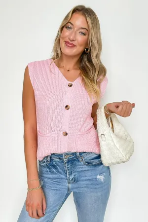 Pretty in Prep Button Down Pocket Knit Vest
