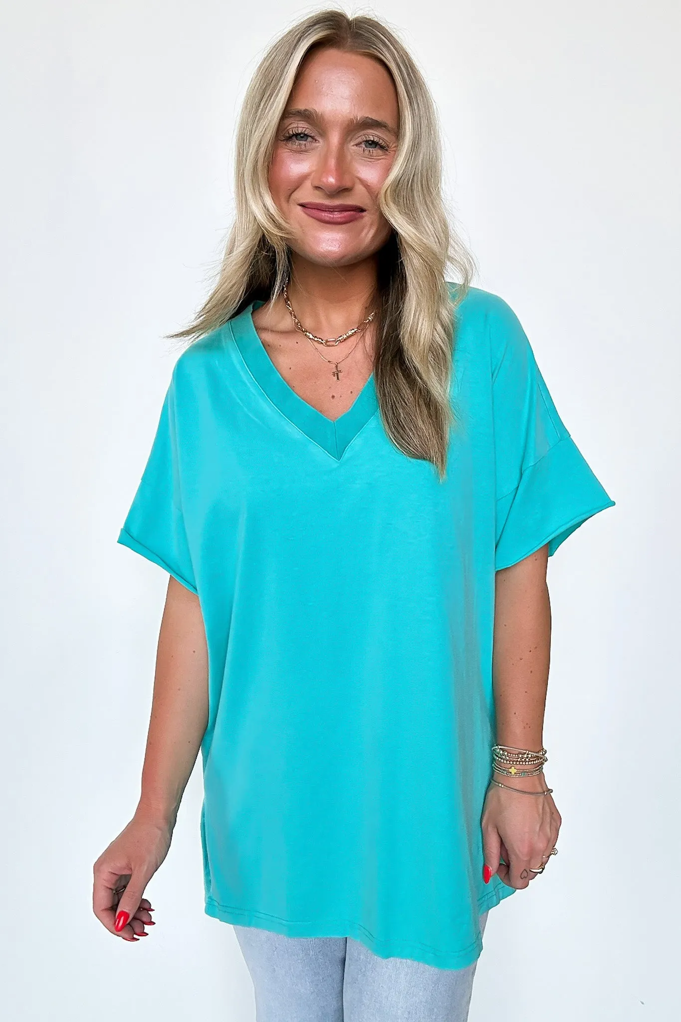Pretty Potential V-Neck Oversized Top - BACK IN STOCK