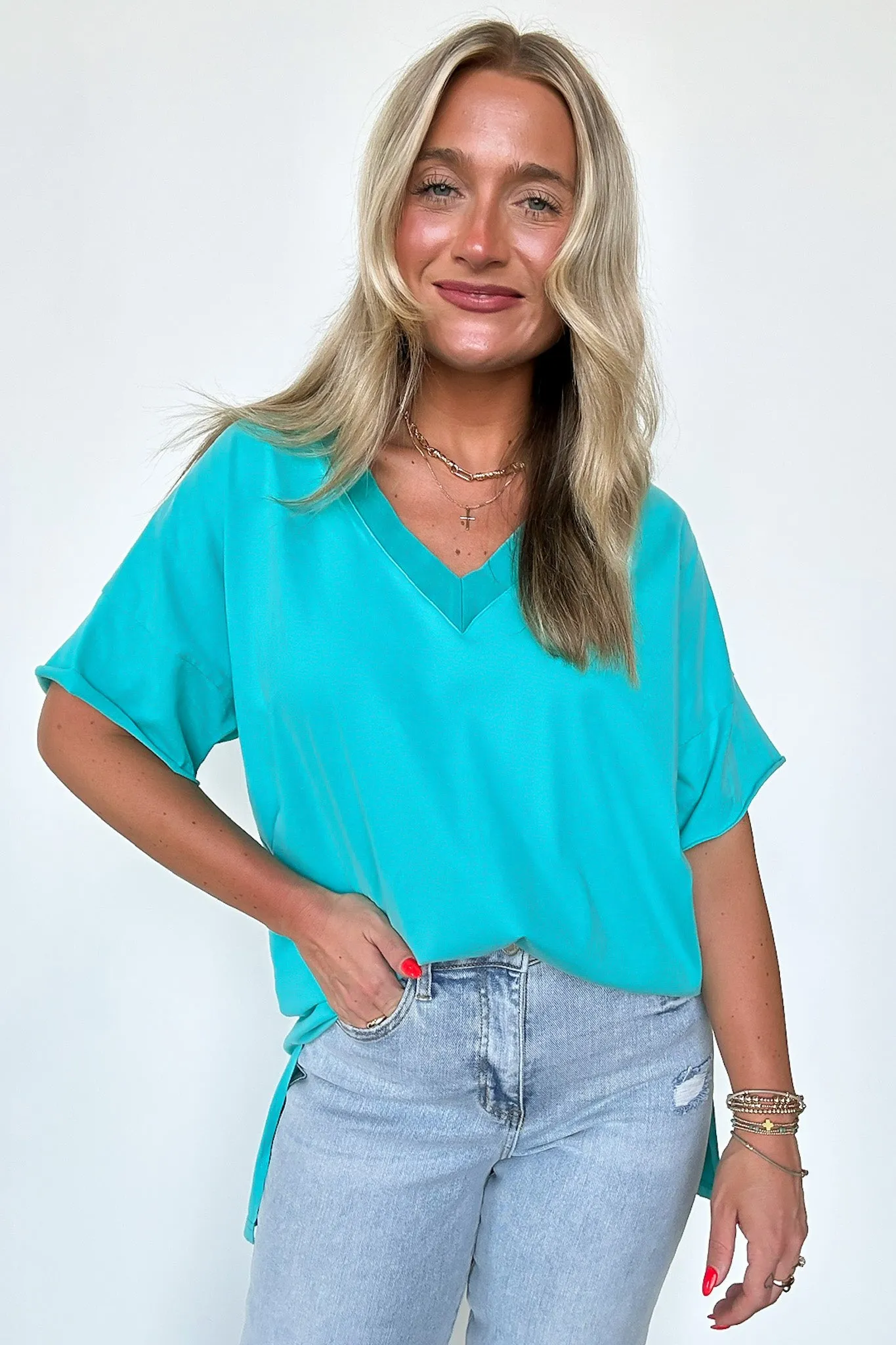 Pretty Potential V-Neck Oversized Top - BACK IN STOCK