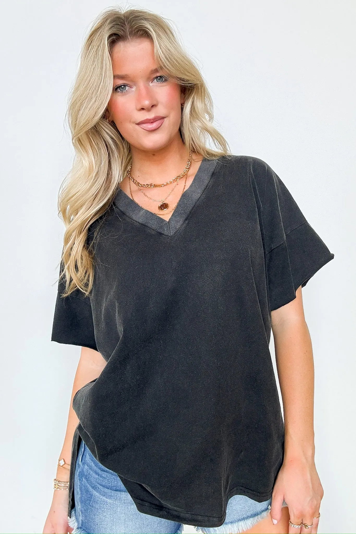 Pretty Potential V-Neck Oversized Top - BACK IN STOCK