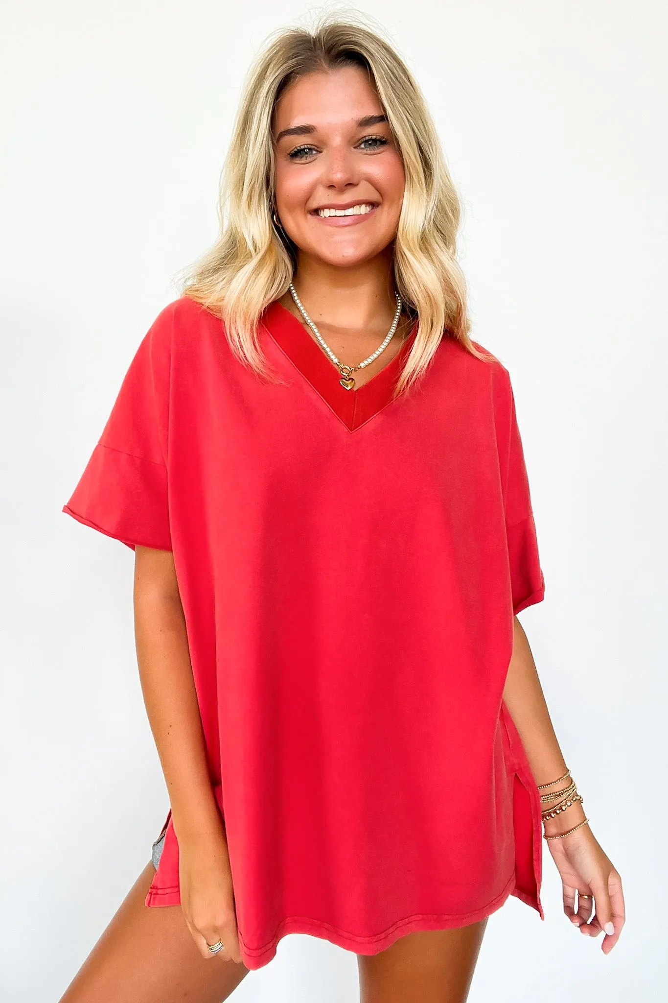 Pretty Potential V-Neck Oversized Top - BACK IN STOCK
