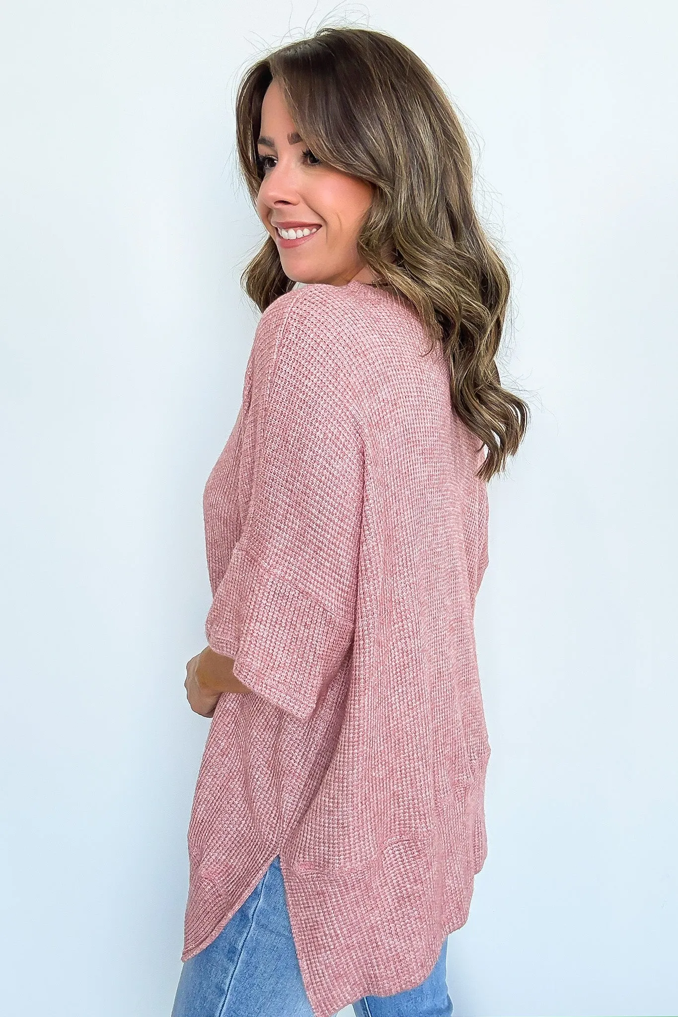 Priscilla Waffle Knit Oversized Top - BACK IN STOCK