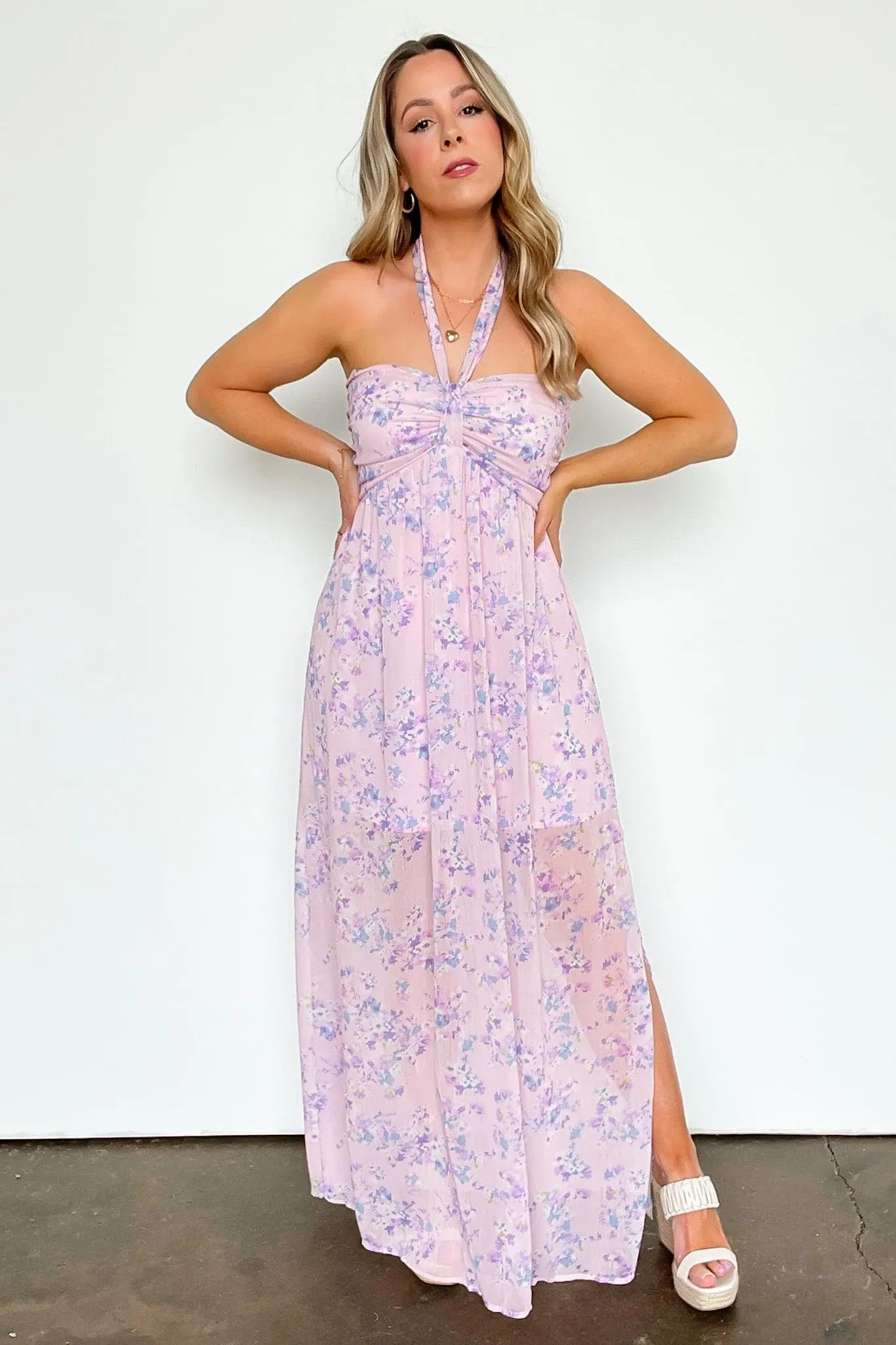 Pursuing Passion Halter Floral Maxi Dress - FINAL SALE
