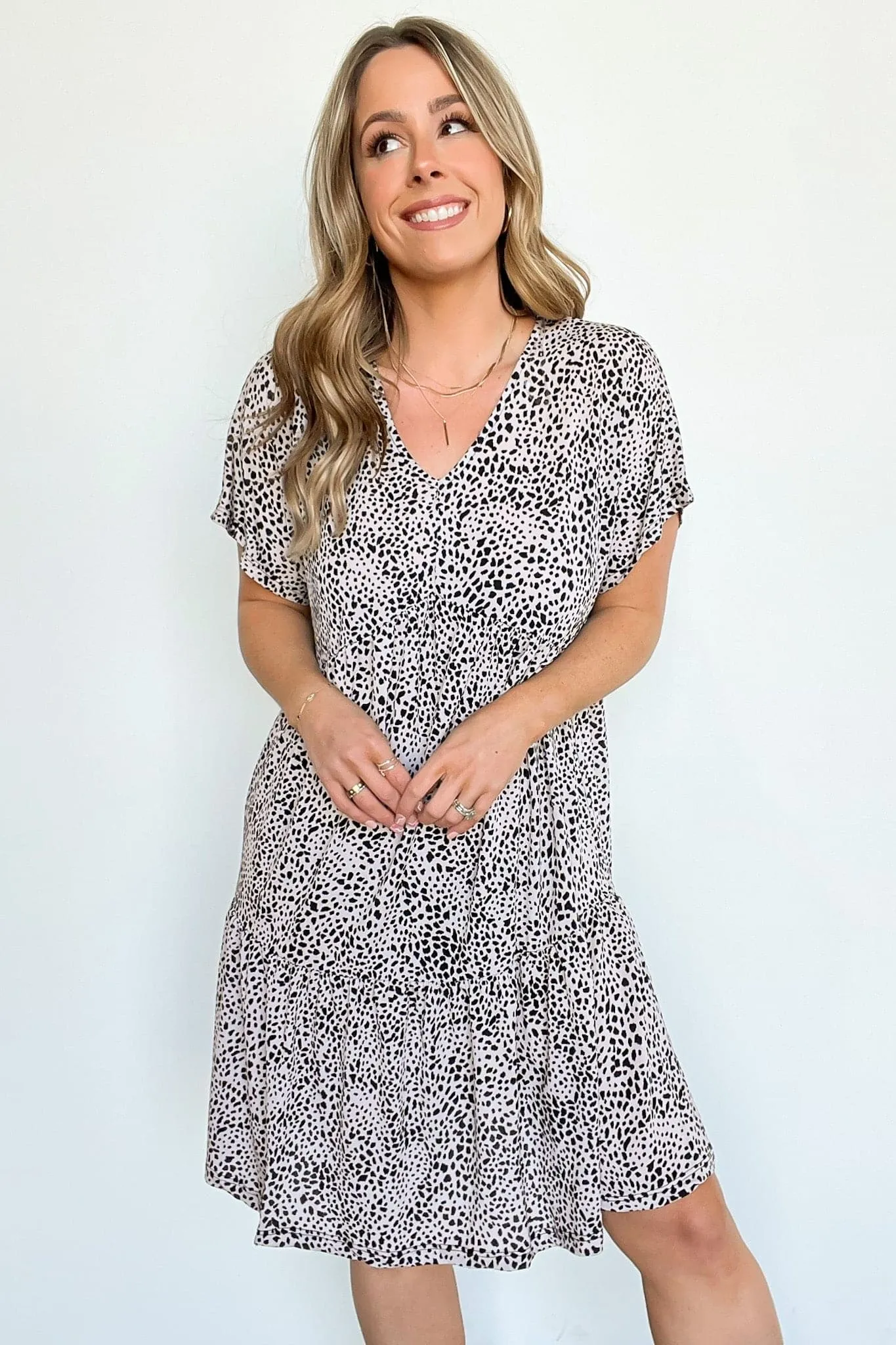 Rakita V-Neck Animal Print Tiered Dress - FINAL SALE