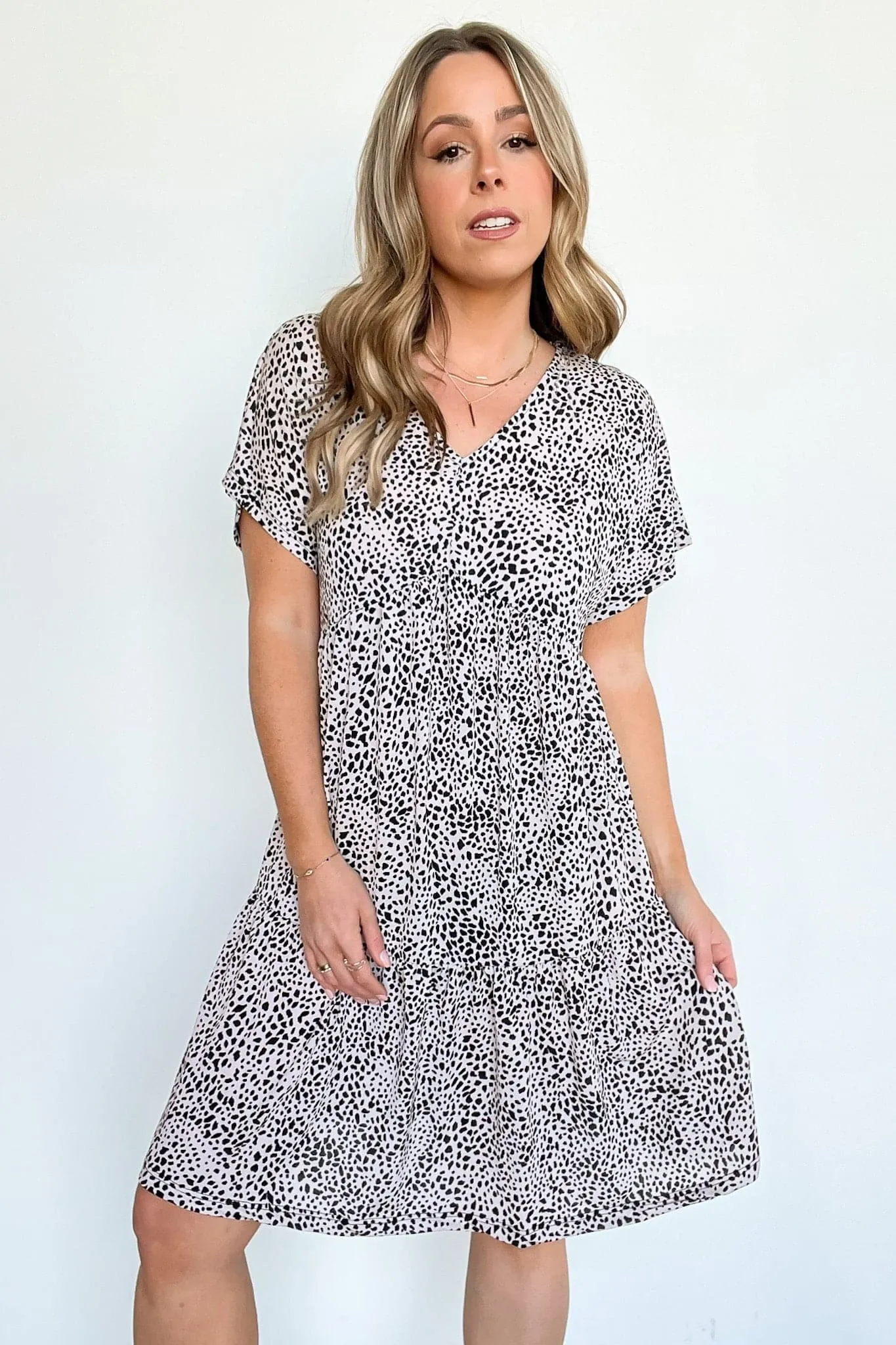 Rakita V-Neck Animal Print Tiered Dress - FINAL SALE
