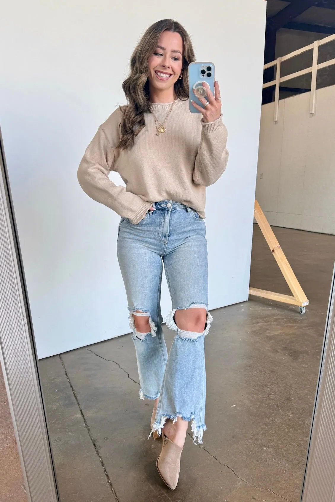 Rebecca Lace Up Back Sweater - FINAL SALE