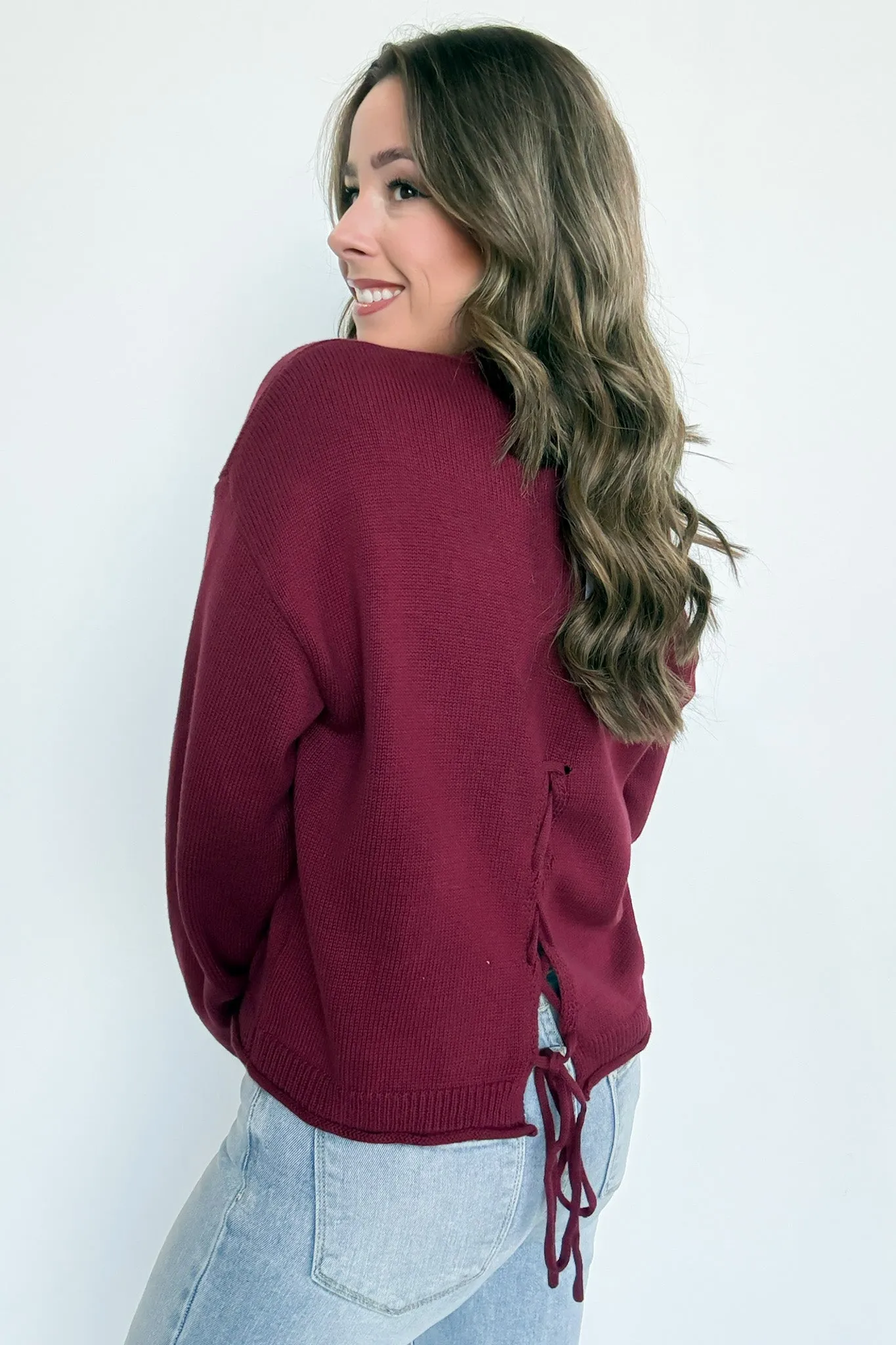 Rebecca Lace Up Back Sweater - FINAL SALE
