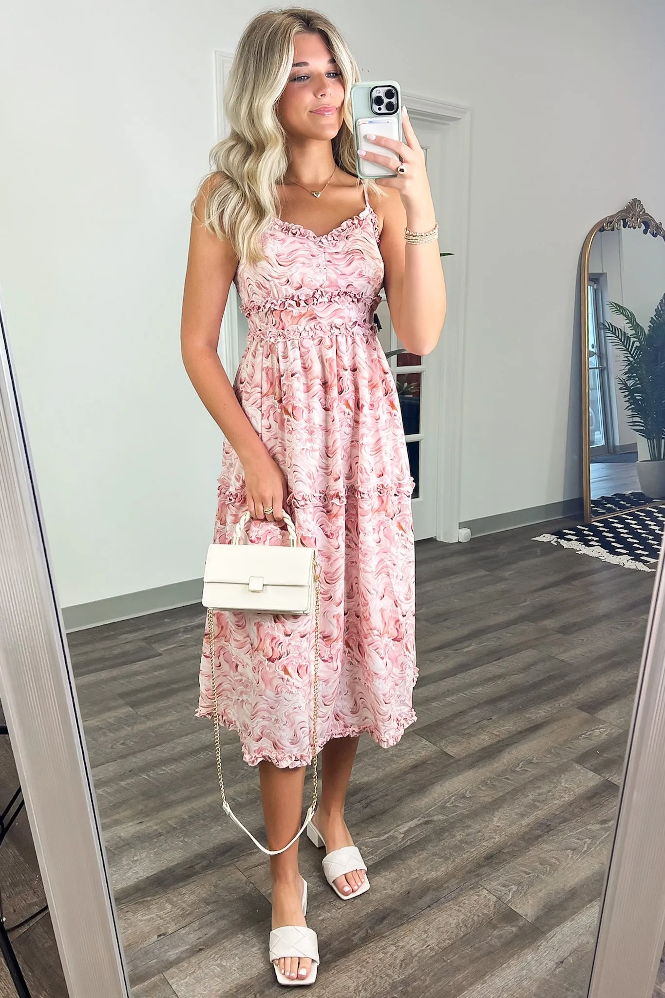 Reesie Abstract Print Ruffle Dress - FINAL SALE